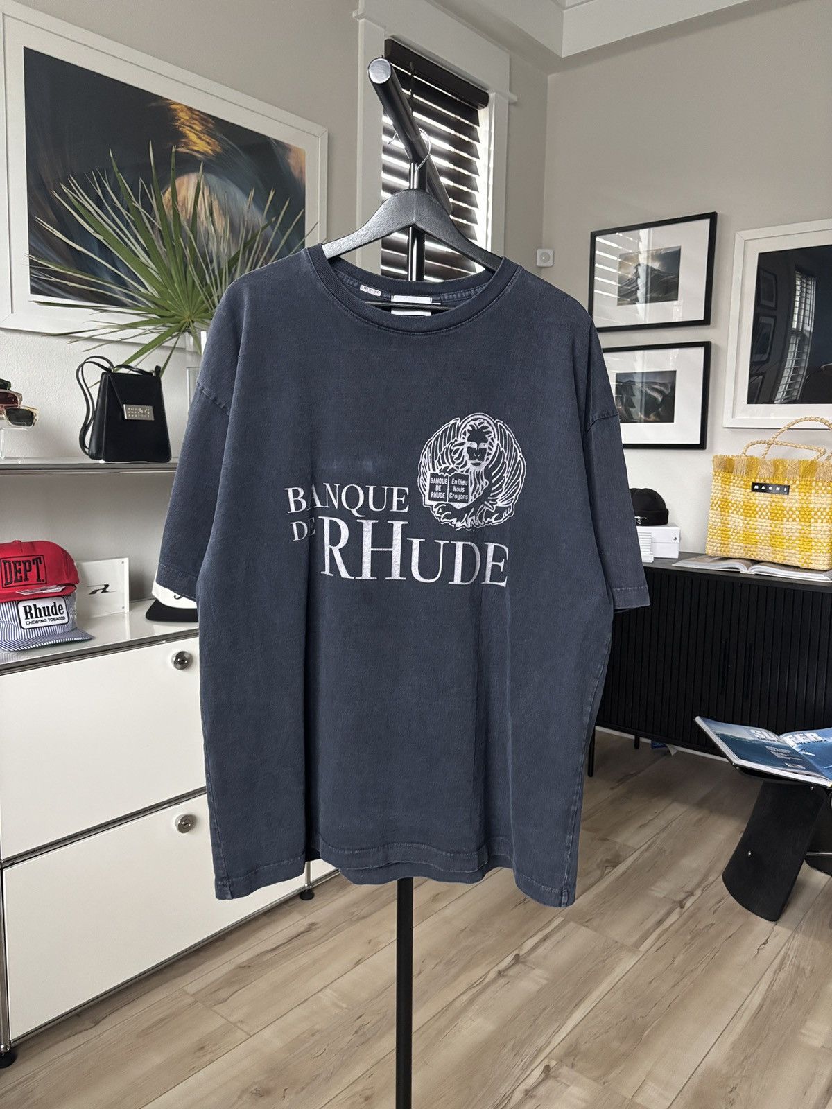 Rhude RHUDE | FADED WASH TRACK BANQUE TEE Size US XL / EU 56 / 4 - 1 Thumbnail