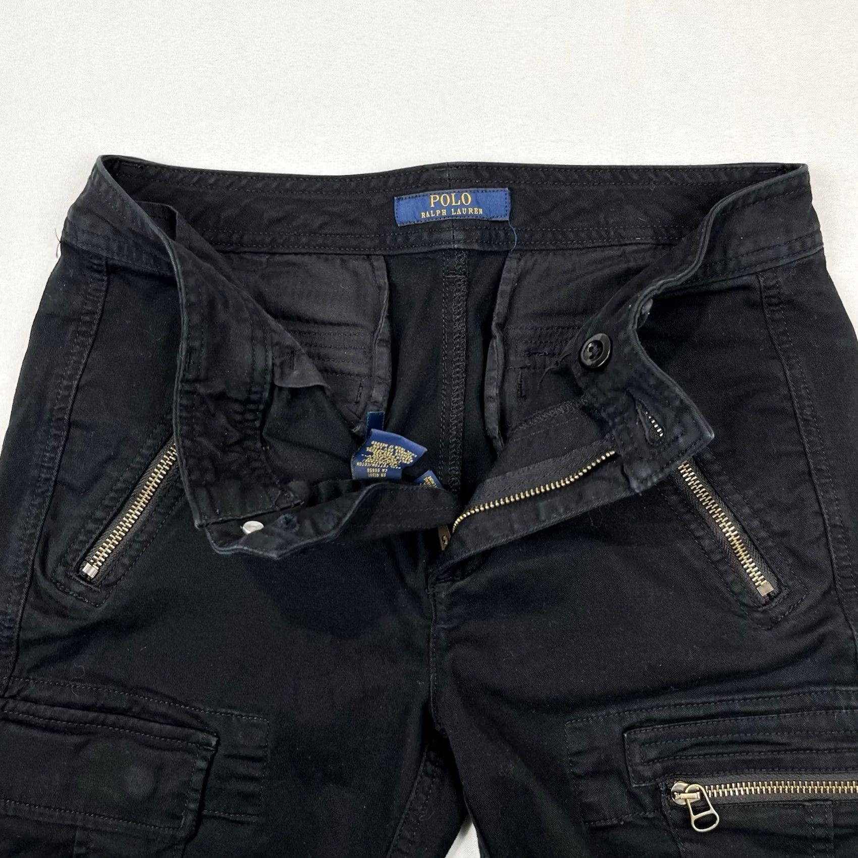 Polo Ralph Lauren Polo Ralph Lauren Womens Size 6 Black Utility Zip Pocket Skinny Leg Cargo Pants Size 28" / US 6 / IT 42 - 7 Thumbnail