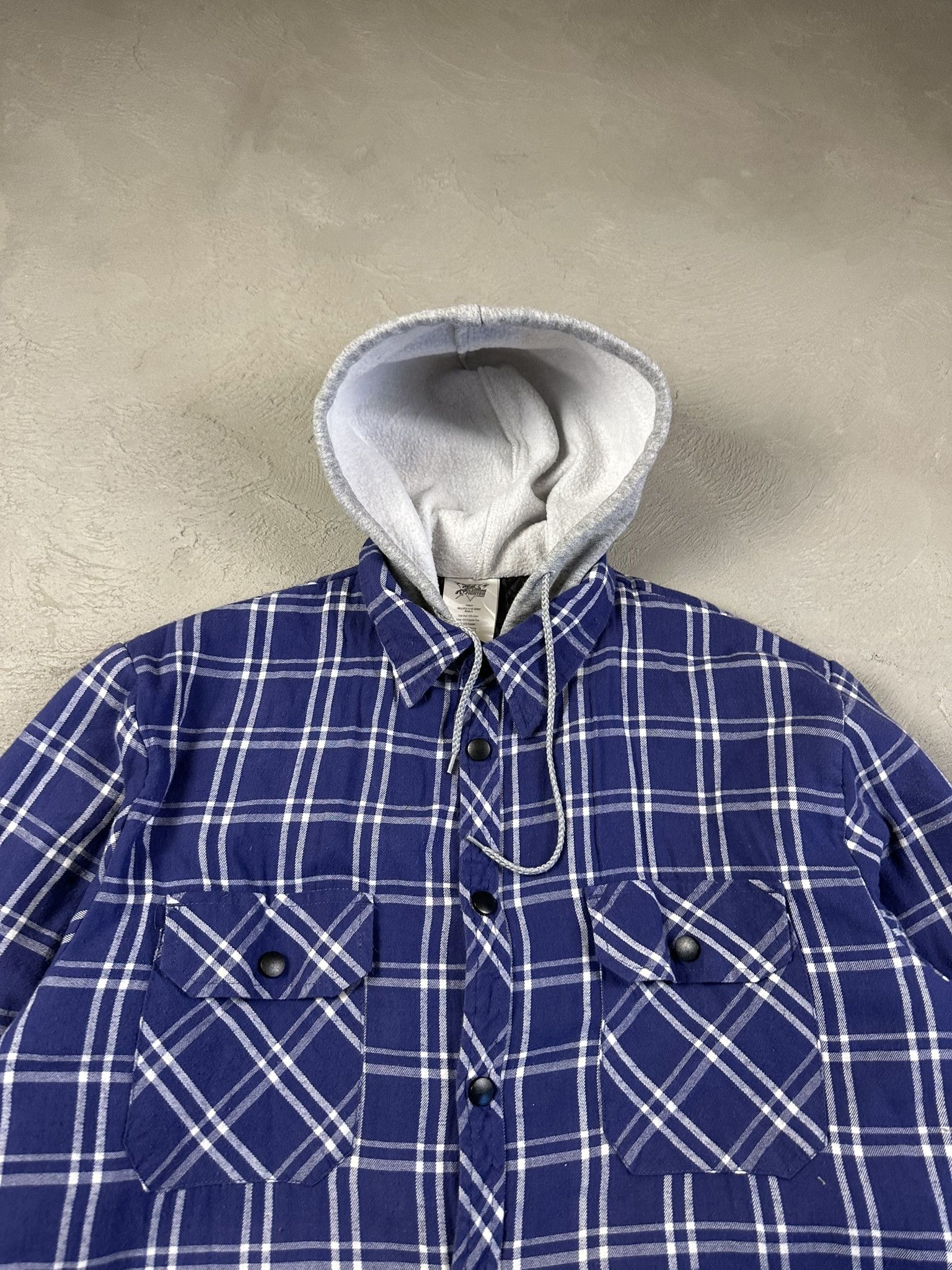 Vintage 90s Vintage Storm Fighter Workwear Flannel Hood Jacket Size US L / EU 52-54 / 3 - 4 Thumbnail