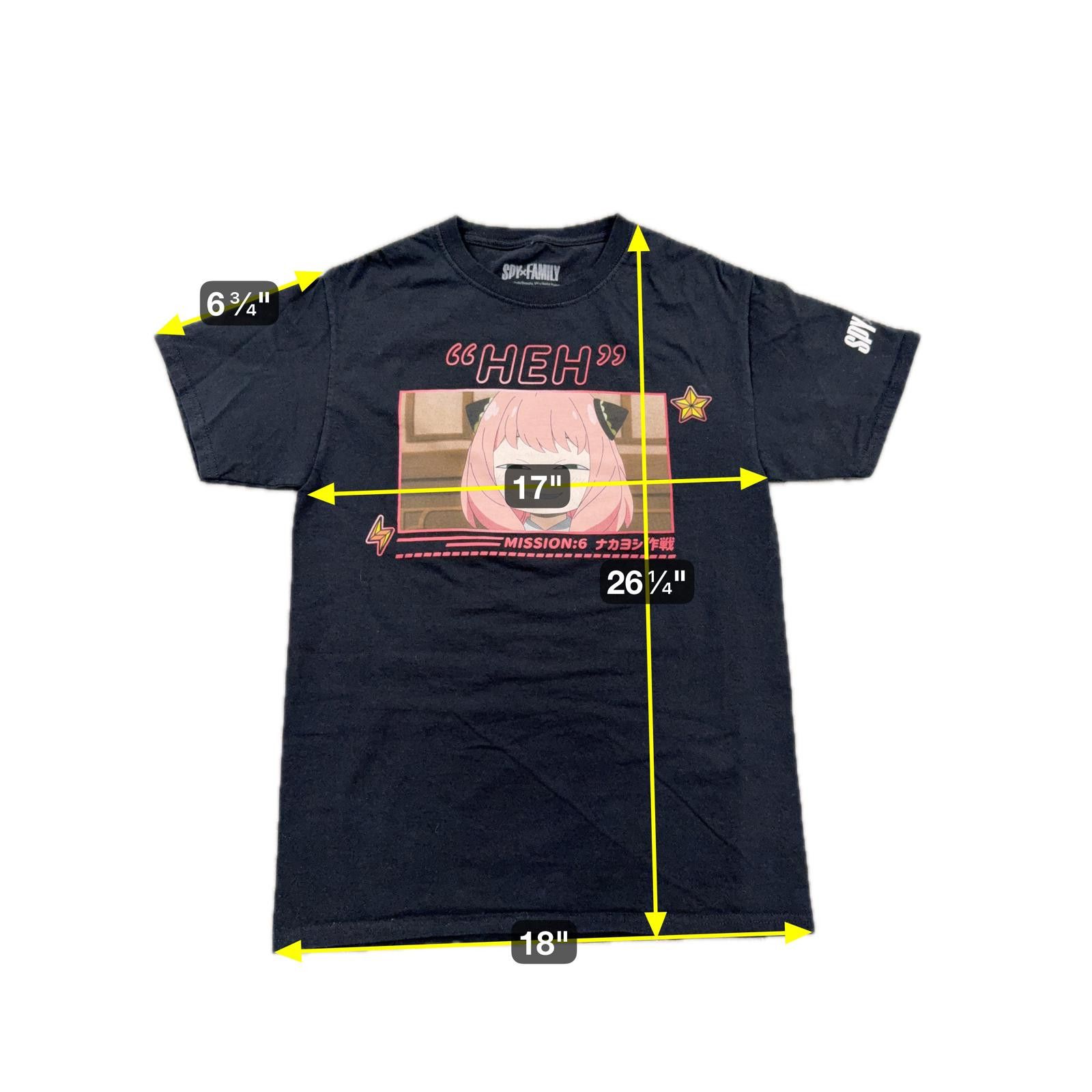 Designer Spy x Family Project Anya HEH Face T-Shirt Black Pink - S Size US L / EU 52-54 / 3 - 5 Thumbnail