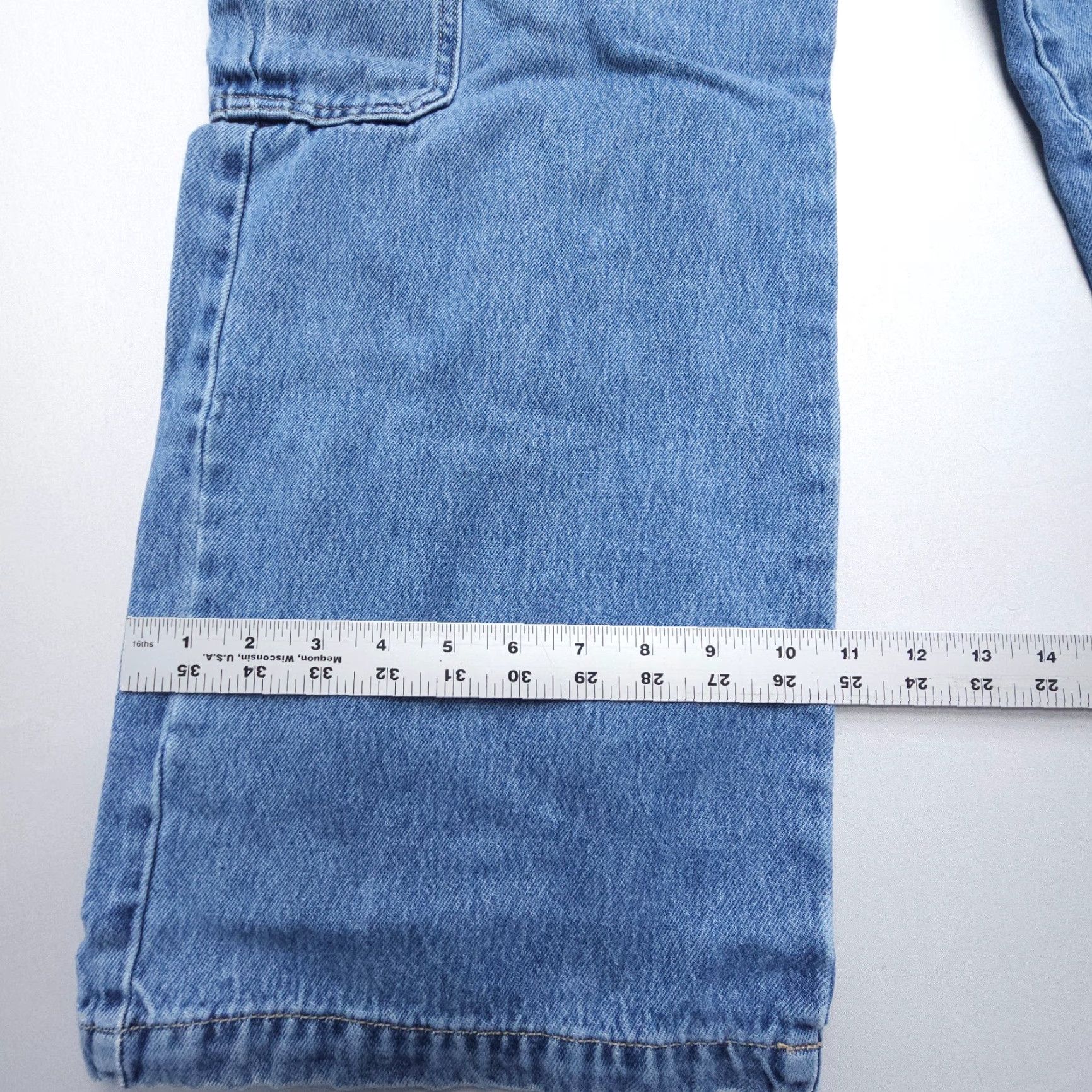 Vintage Hidden Jeans Womens 31 Blue Cargo Wide-Leg High Rise Denim 5-Pocket Bohemian Cotton Blend Skater Vintage No N/A Size 24" / US 00 / IT 34 - 4 Thumbnail