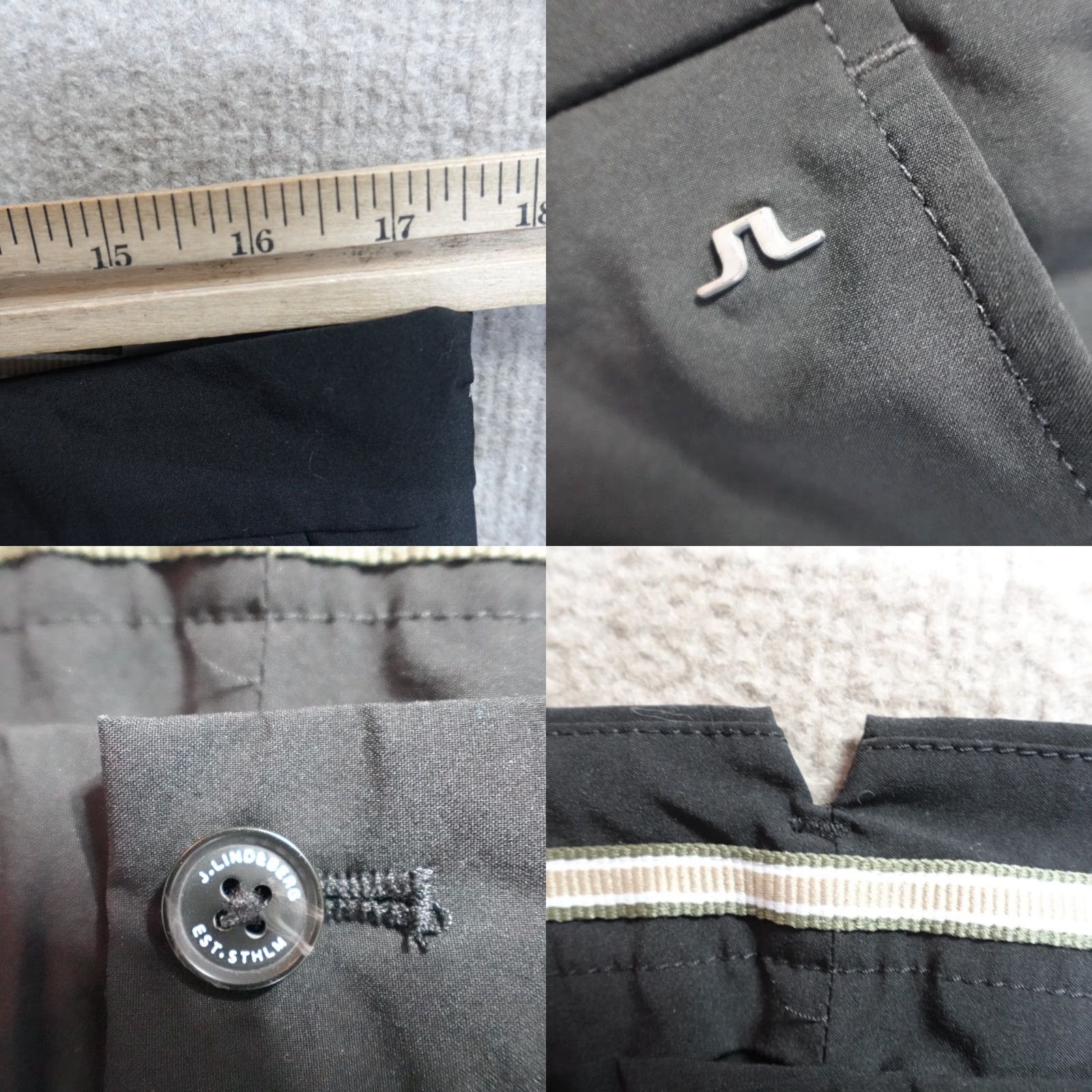 J.Lindeberg VINTAGE J.Lindeberg Pants 33 x 34 Black Men's Regular Flat Front Polyester Blend Chino Straight Inseam 34 USA 90s Mens Size US 33 - 8 Thumbnail