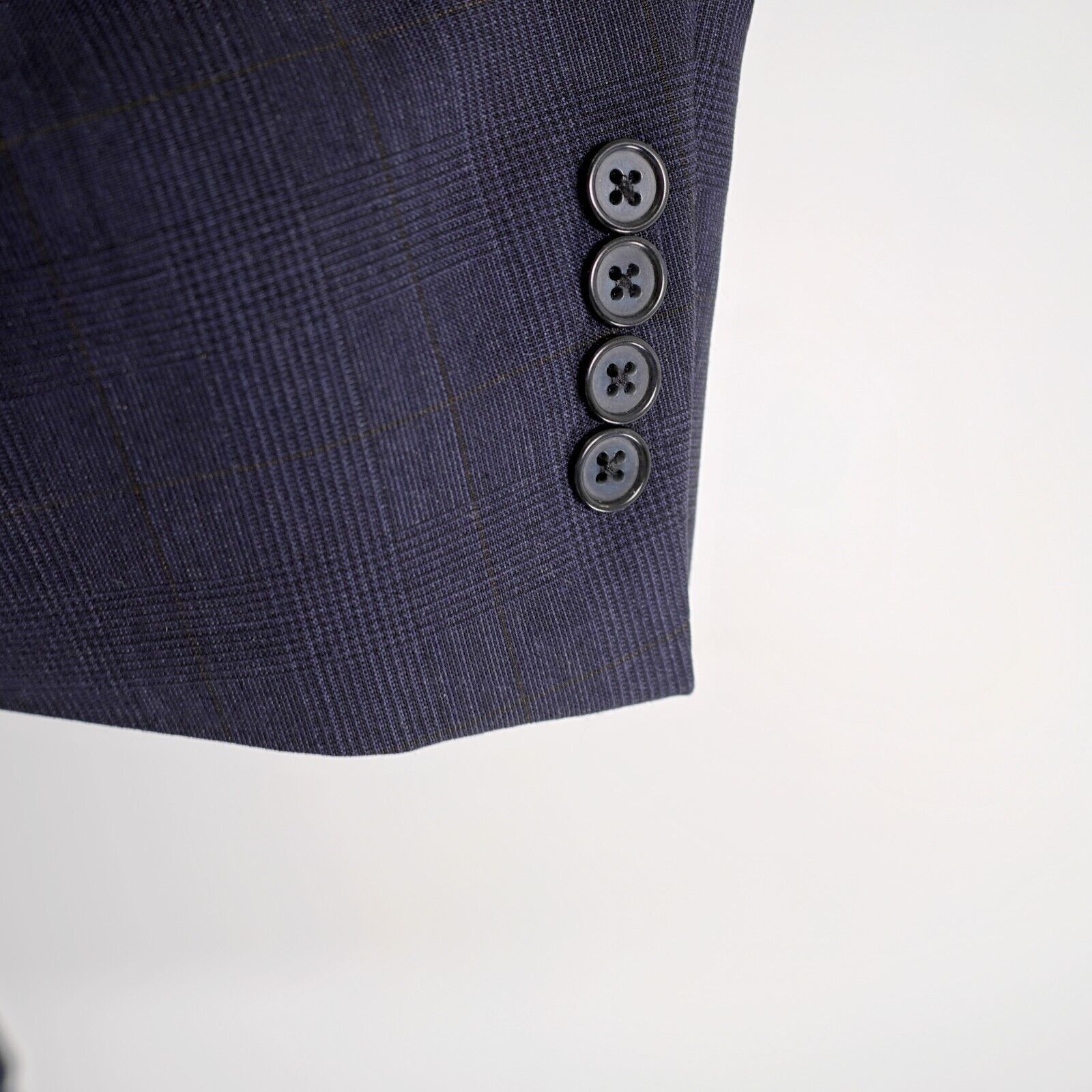 Austin Reed Austin Reed Wool Blue Glen Plaid Suit 42L 37/32 W/ Brown Win Size 42L - 5 Thumbnail