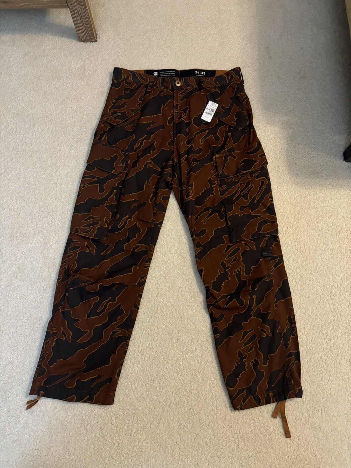 G-Star G Star Raw R-3N Straight Ripstop Cargo Pants Island Camo Size US 34 / EU 50 - 1 Thumbnail