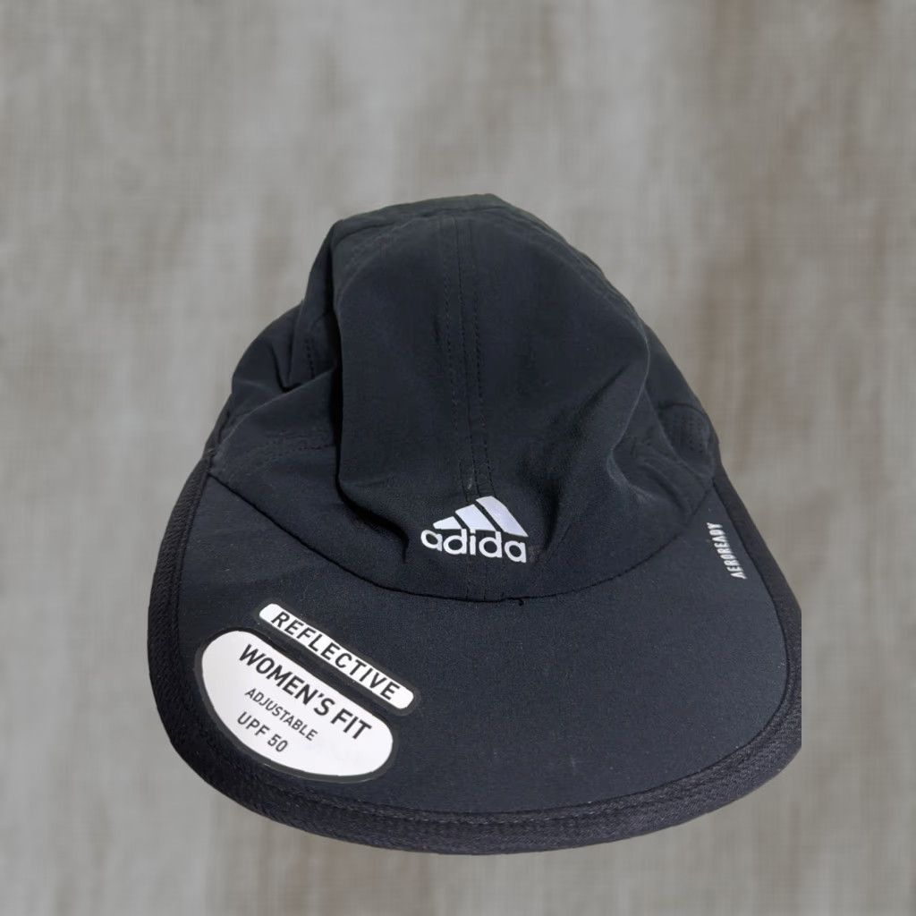 Adidas Adidas Women’s Aeroready Reflective Black Running Strapback Hat UPF 50 Adjustable Women’s Baseball Cap Reflective Adidas Hat Size ONE SIZE - 1 Thumbnail