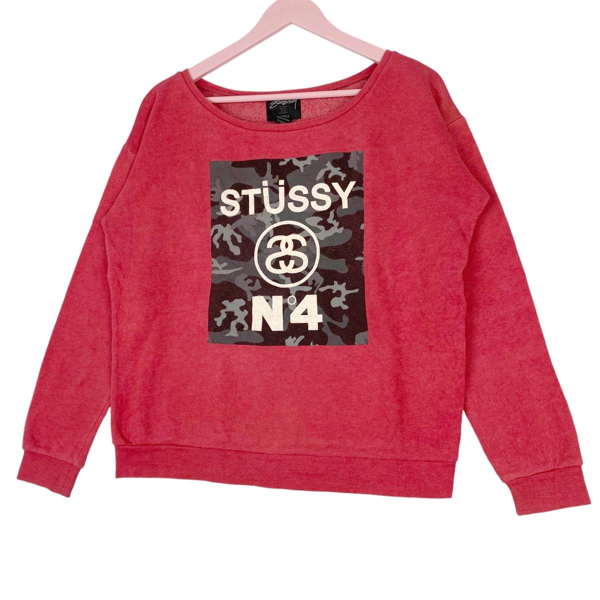Stussy × Vintage Vintage Stussy Printed Crewneck Sweatshirt Red Size US S / EU 44-46 / 1 - 2 Thumbnail