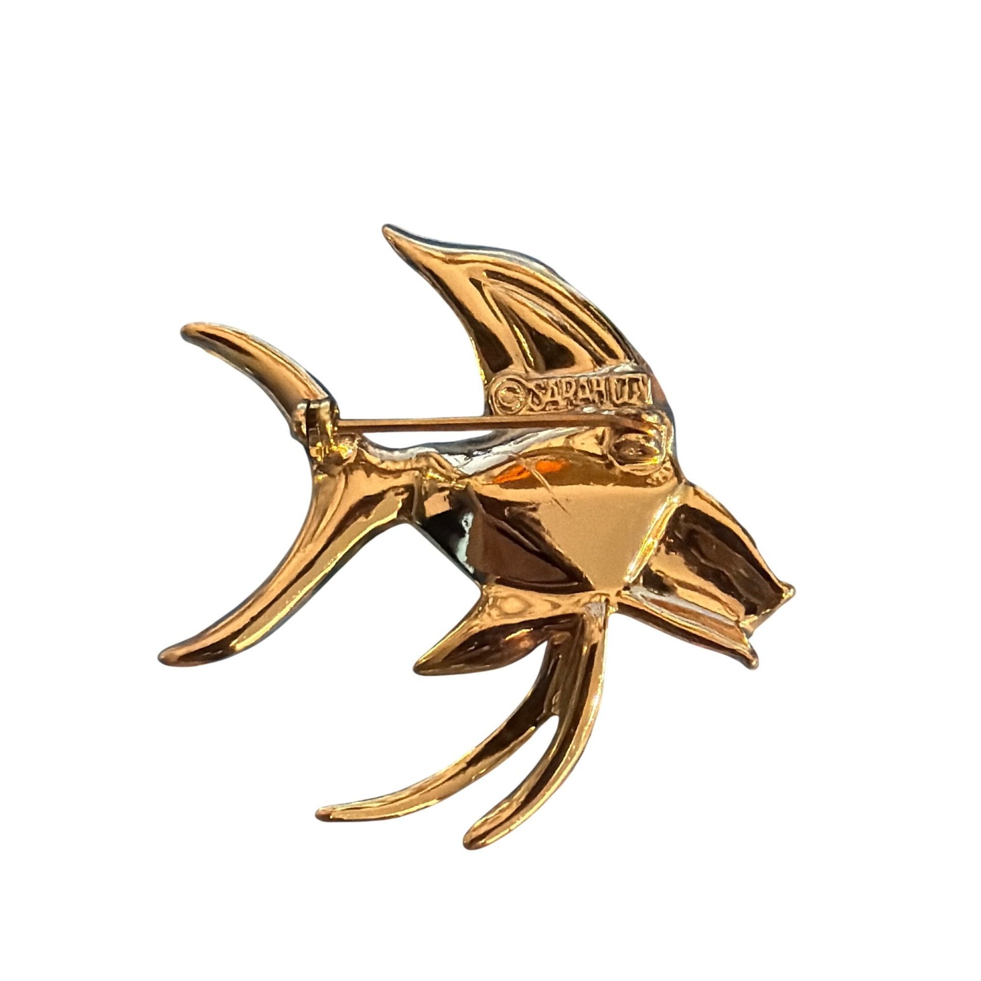 Other Vtg Sarah Coventry Gold Tone Tropicana Angel Fish Pin Brooch Size ONE SIZE - 3 Thumbnail