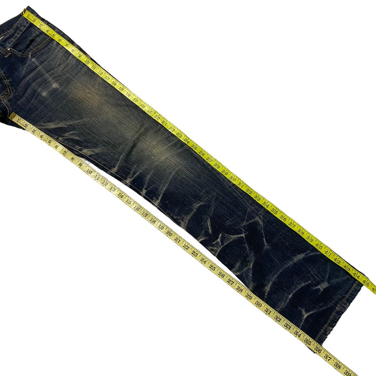 Tornado Mart Tornado Mart Spiral Cut Low Flare Jeans Distressed Size US 31 - 20 Thumbnail
