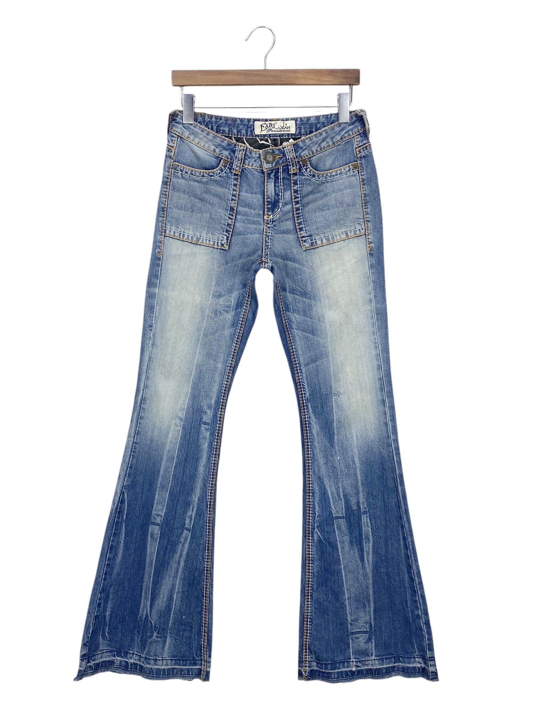 Japanese Brand Flare Jeans Cargo Bootcut Jeans Baker Pocket Pants Size US 27 - 1 Thumbnail