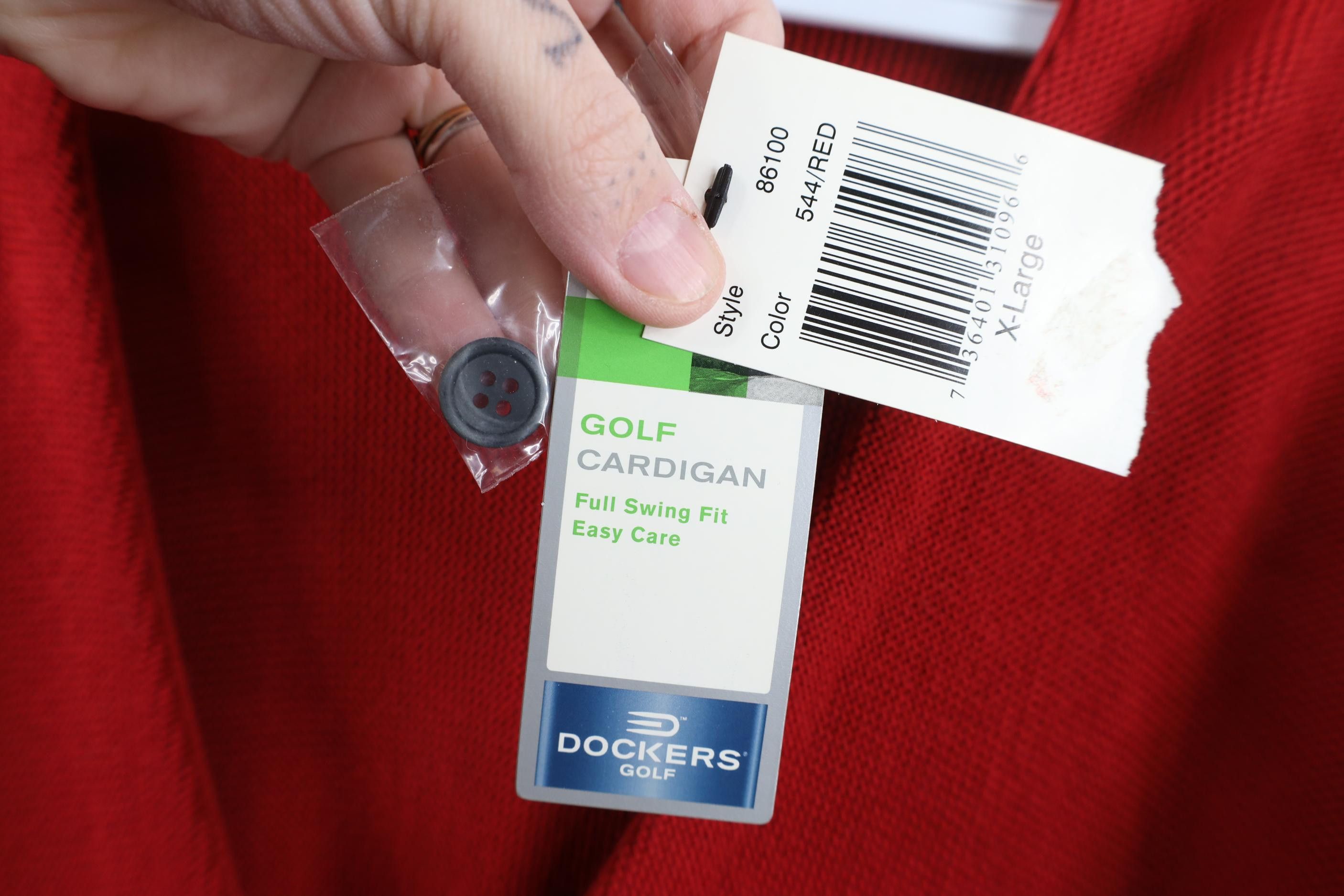 Dockers Deadstock Vintage 90s Dockers Golf Knit Cardigan Sweater Red Size US XL / EU 56 / 4 - 5 Thumbnail
