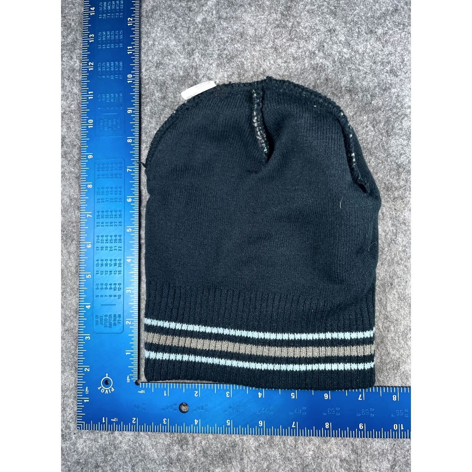 Vintage CF Beanie Beanie Adult One Size Blue White Gray Knit Acrylic Mountain AOP Ski Size ONE SIZE - 5 Thumbnail