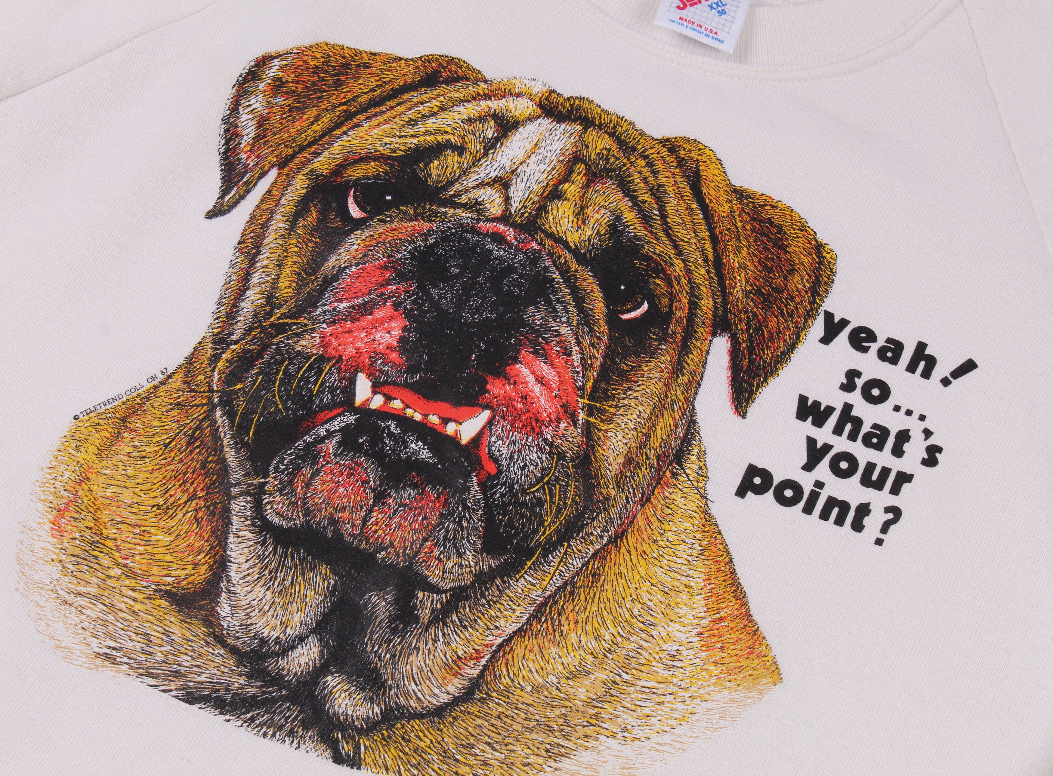 Jerzees Vintage Jerzees Bulldog Printed Funky Sweatshirt Size US XXL / EU 58 / 5 - 3 Thumbnail