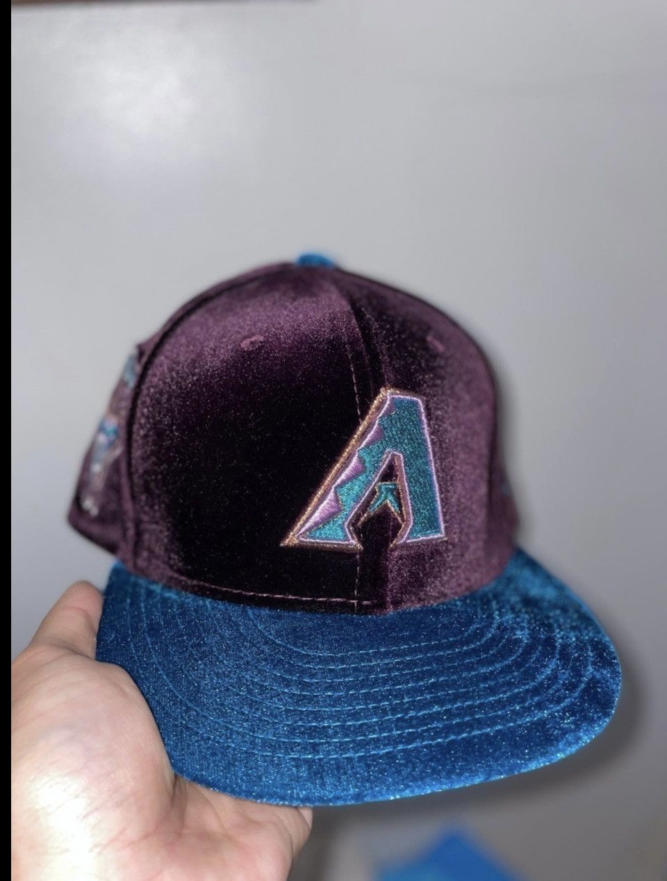image of Hat Club x Myfitteds Arizona Diamondbacks Velour Size 7 1/8 S in Purple, Men's