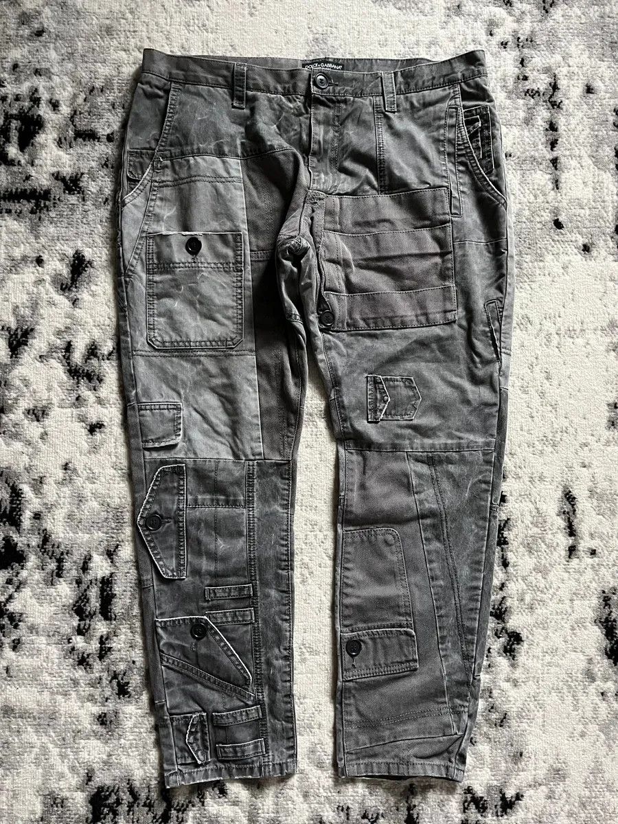 Dolce & Gabbana AW2011 Dolce & Gabbana Neutral Multiple Pocket Cargo Pants Size US 33 - 2 Thumbnail
