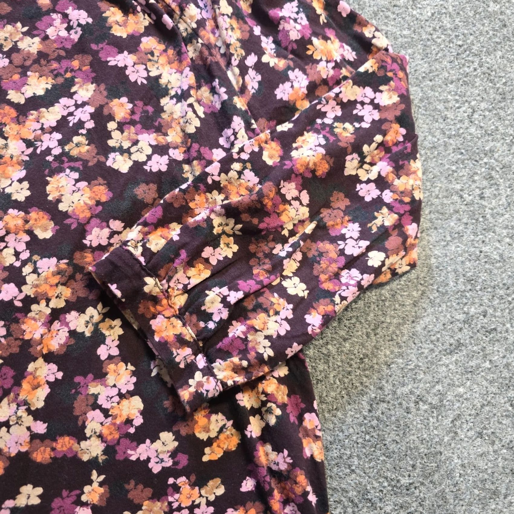 J. Jill J Jill Top Womens L purple burgundy Floral Button Front Casual Career Shirt Blouse Size L / US 10 / IT 46 - 4 Thumbnail
