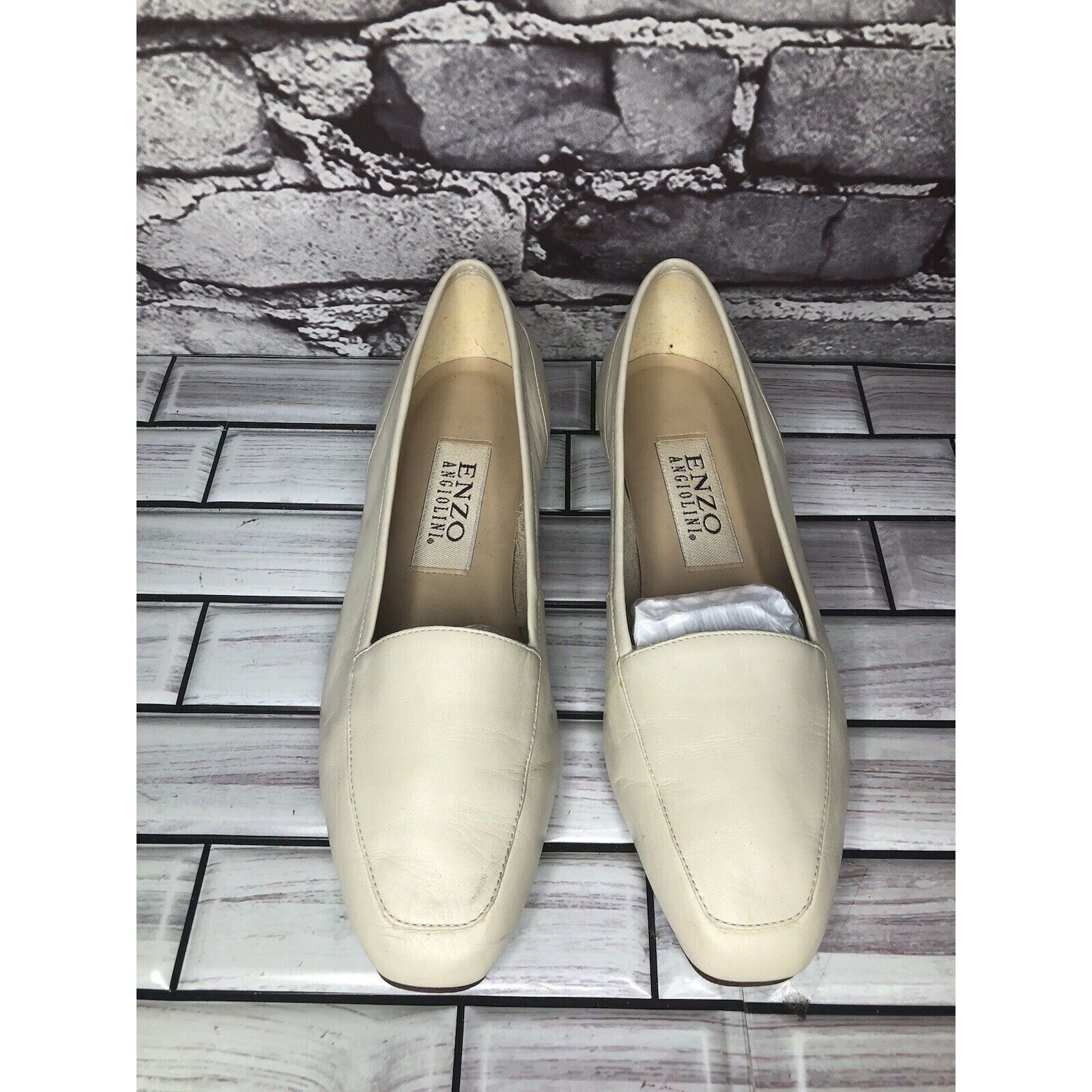 Other Enzo Angiolini Liberty Ivory Cream Leather Square Toe Loafer Size US 6 / IT 36 - 16 Thumbnail