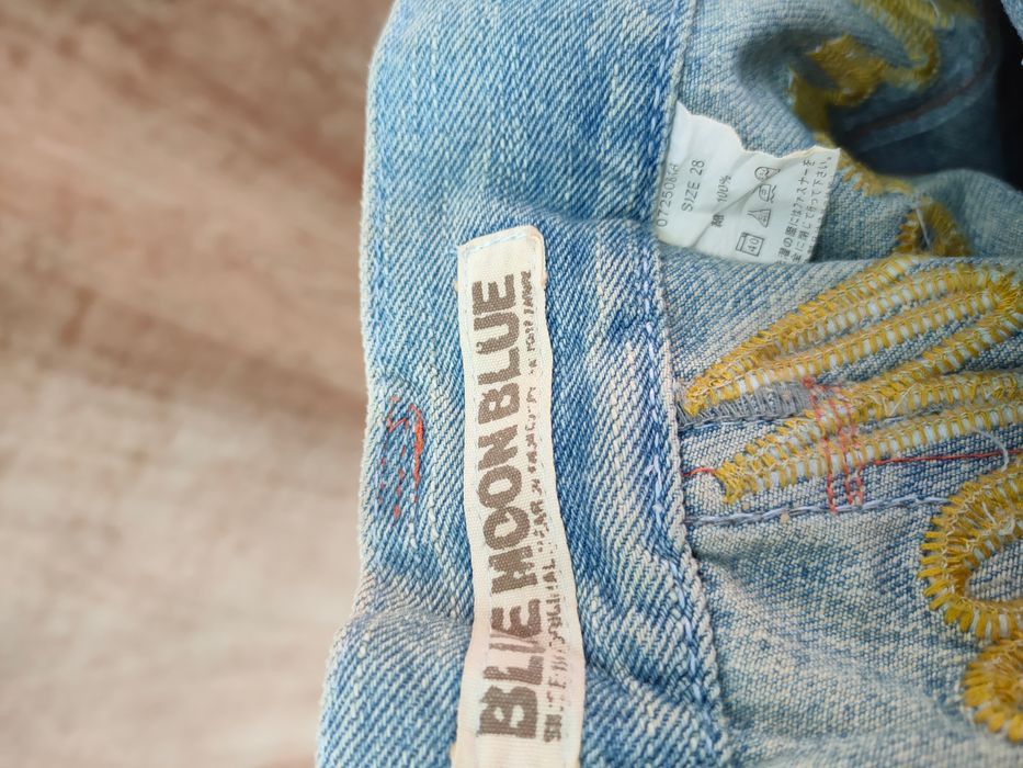 Japanese Brand Blue Moon blue distressed denim jeans pants #46-088DLL Size 30" / US 8 / IT 44 - 7 Thumbnail