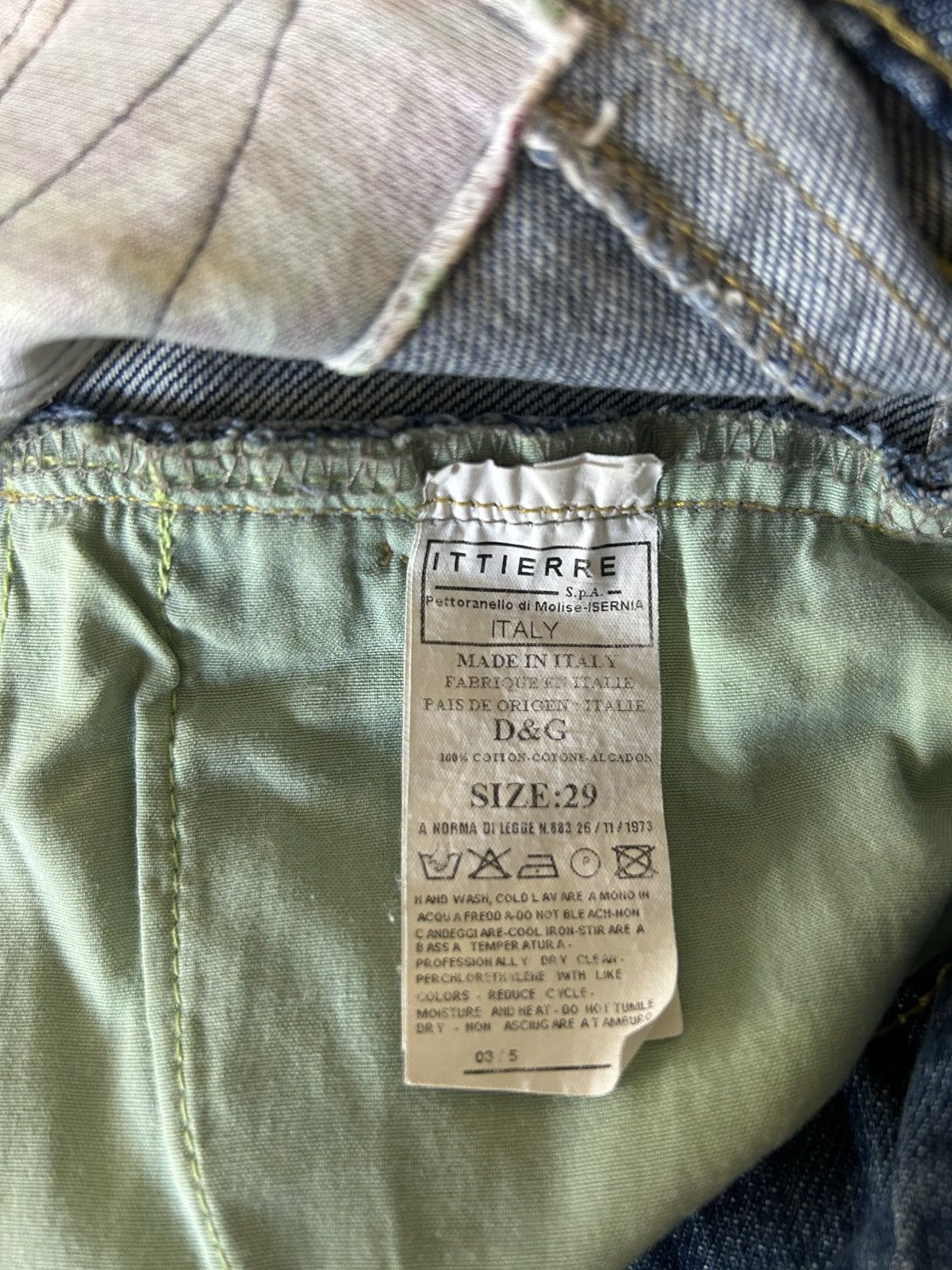 Dolce & Gabbana Super Unique Gold Glitter D&G Jeans with Distress Detail Size 29" - 6 Thumbnail