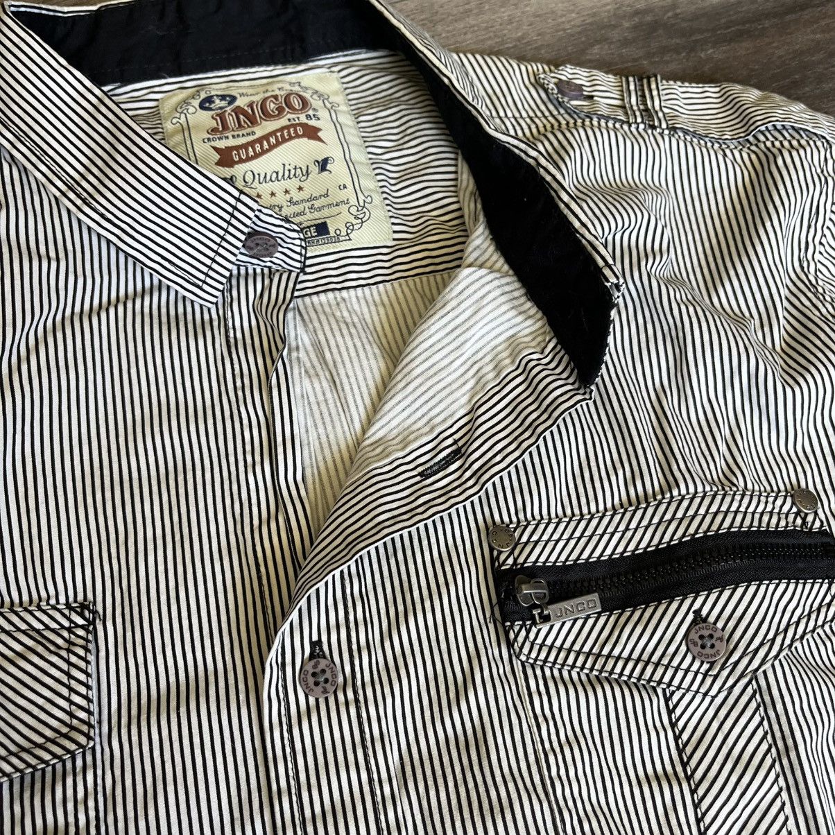 JNCO Vintage 90s JNCO Jeans Vertical Stripe Skate Button Up Shirt Size US XL / EU 56 / 4 - 5 Thumbnail