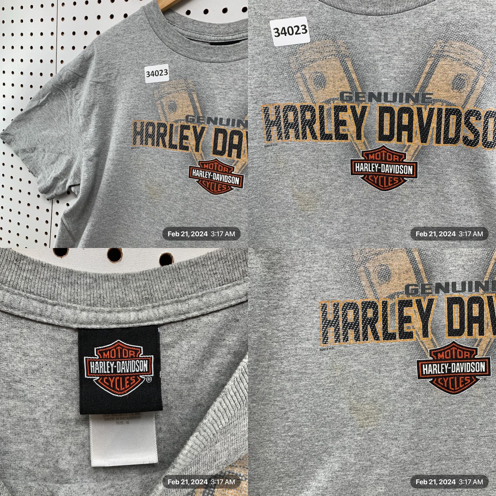 Harley Davidson Harley-Davidson Motorcycle Shirt Mens XL Gray Eagle Graphic 23X28 Vintage Onalaska WI Size US XL / EU 56 / 4 - 8 Thumbnail