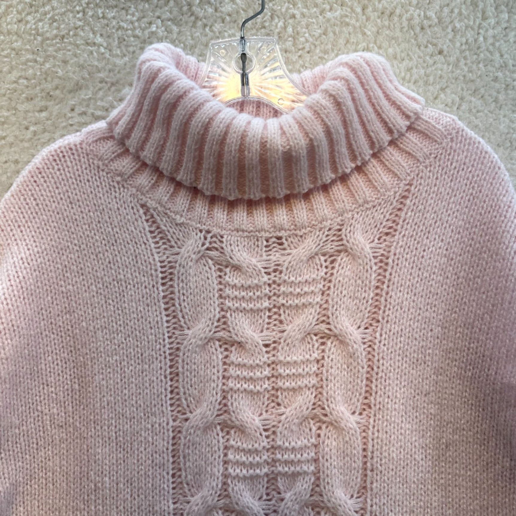 Pinko Pink Mini Sweater Dress Long Sleeve Turtleneck Cable Knit XL 2XL XXl 2XL Women Coquette Knit Dress Womens Size XXL / US 16-18 / IT 52-54 - 3 Thumbnail
