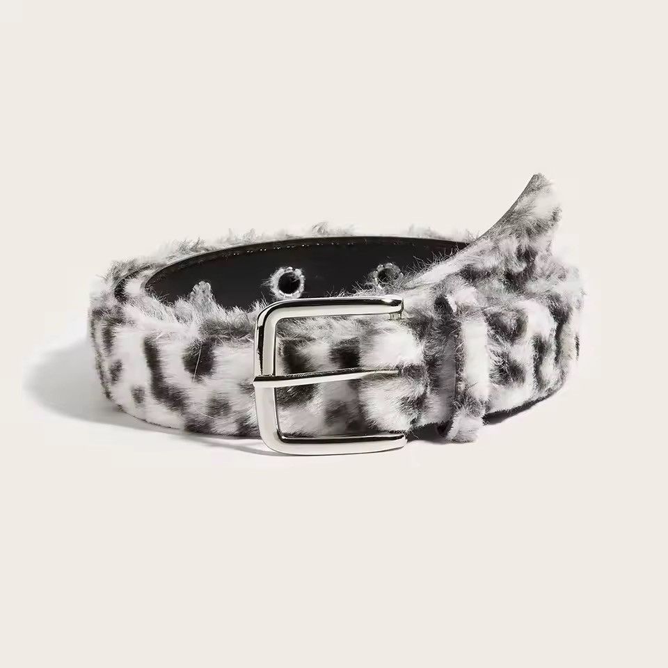 Japanese Brand Leopard Fur Style Pu Leather belt Size ONE SIZE - 3 Thumbnail
