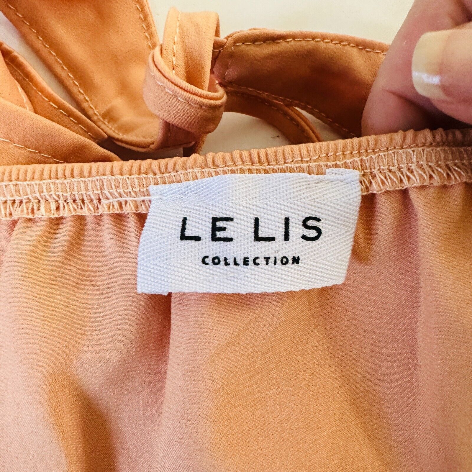 Other Le Lis Peach Puffed Sleeve Front Tie Elastic Crop Top L Size L / US 10 / IT 46 - 9 Thumbnail