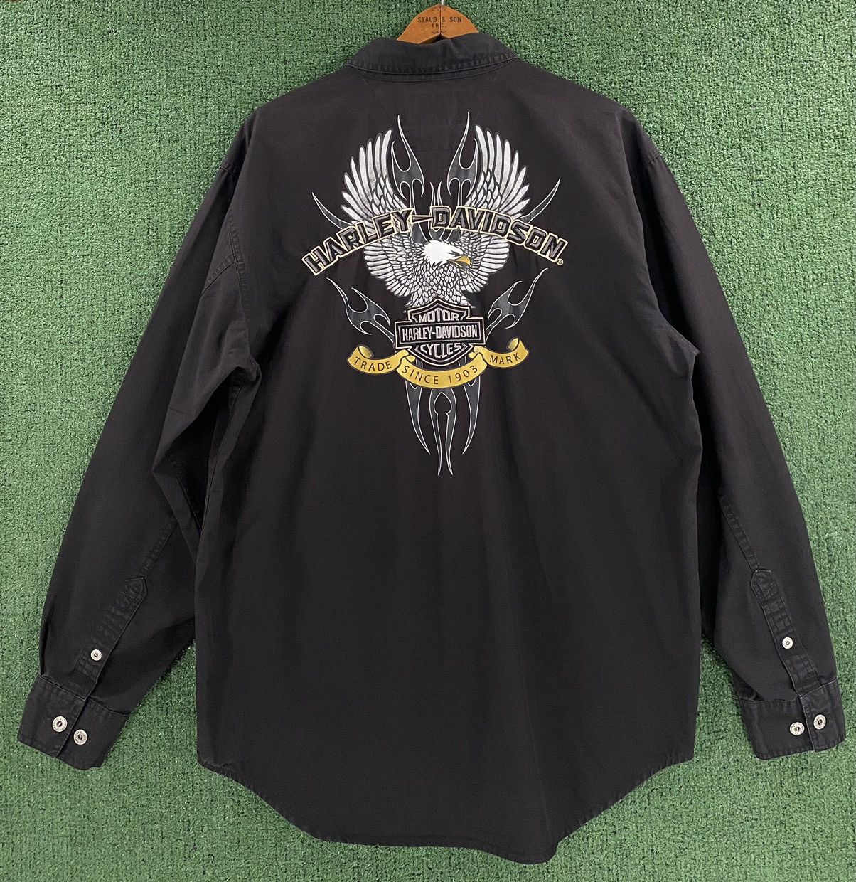 Harley Davidson Harley Davidson Motorcycle Eagle Embroidered Shirt Large Size US L / EU 52-54 / 3 - 1 Thumbnail
