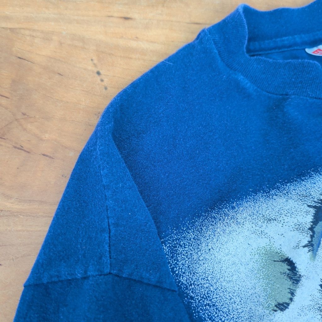 Hanes Vintage Single Stitch USA Made Snow Leopard Purple T-Shirt Size US XL / EU 56 / 4 - 4 Thumbnail