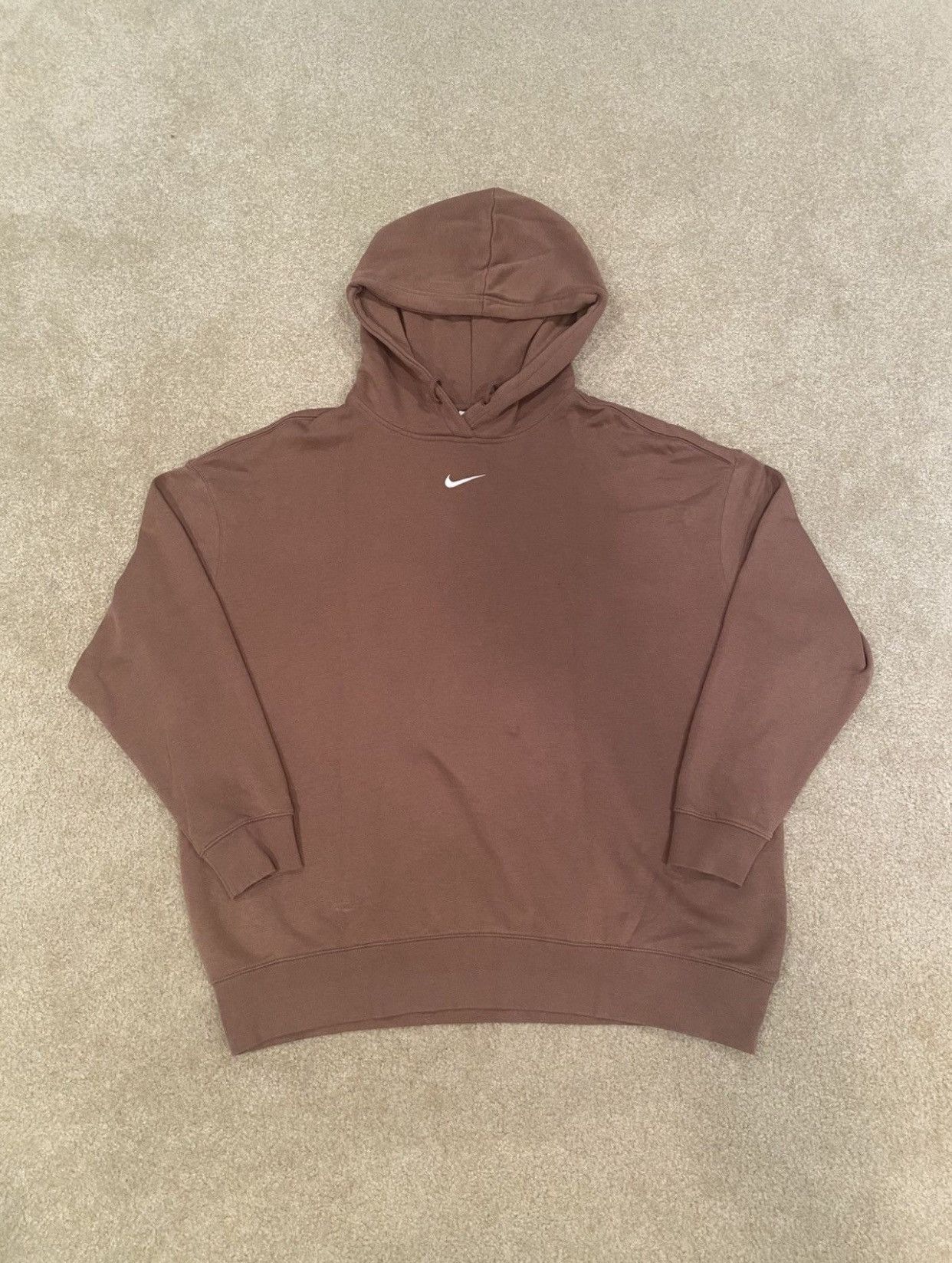 Nike Nike Vintage Brown Centre Swoosh Hoodie Size US XL / EU 56 / 4 - 1 Thumbnail