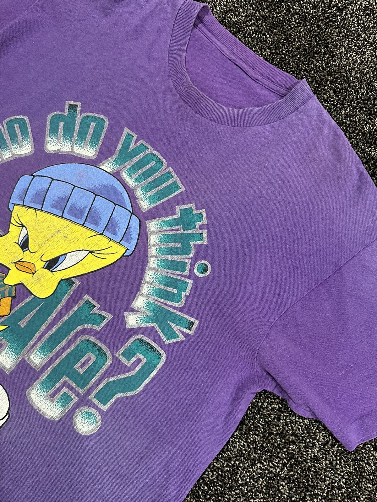Cartoon Network Vintage Looney Tunes 1995 Tweety Bird Purple Faded T-Shirt Size US L / EU 52-54 / 3 - 9 Thumbnail