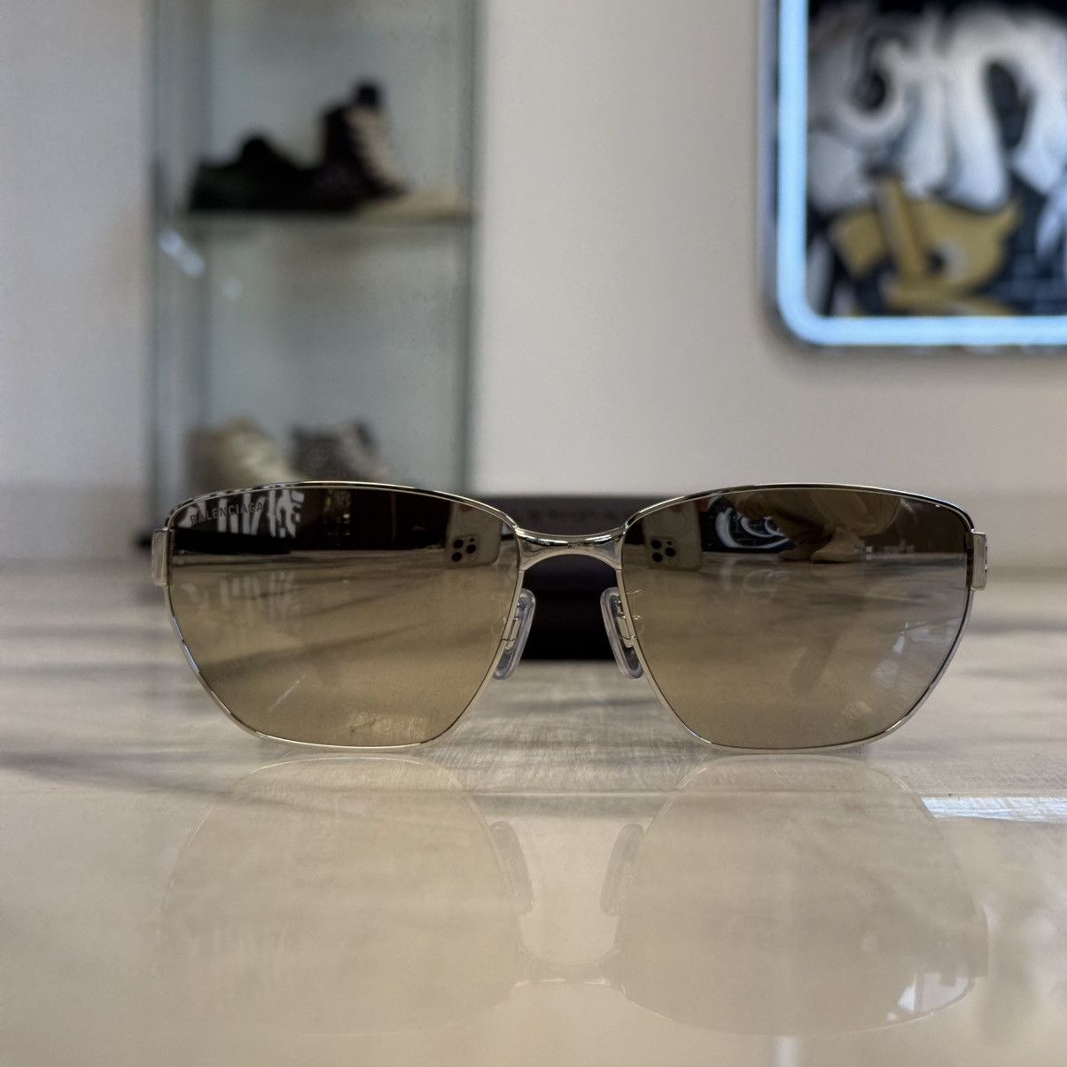 Balenciaga Balenciaga BB0375OA Sunglasses Silver Size ONE SIZE - 3 Thumbnail