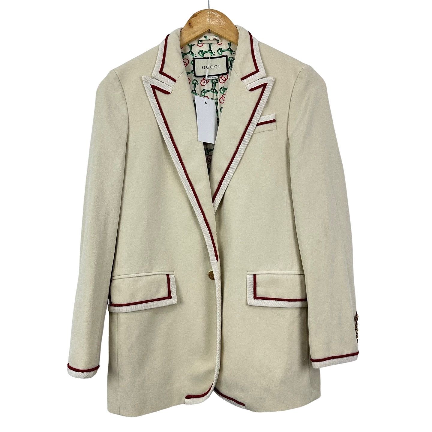 Gucci Gucci Gold Button Contrast Trim Blazer IT 42 Size M / US 6-8 / IT 42-44 - 1 Thumbnail