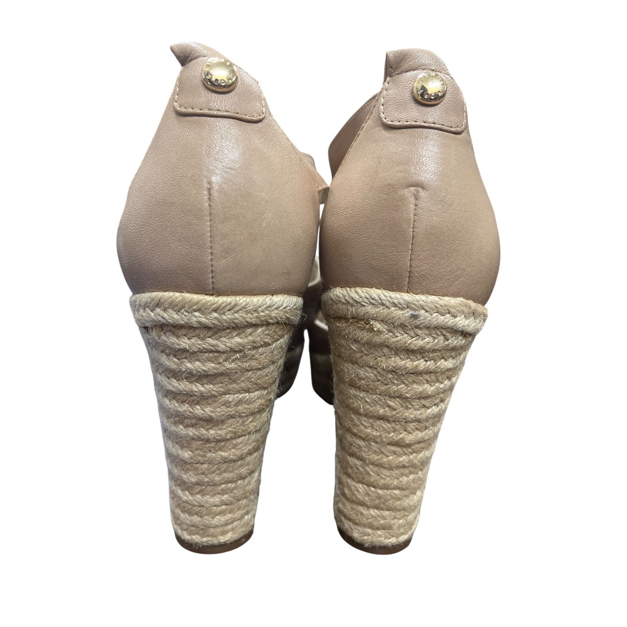 Michael Kors Michael Kors wms tan leather gold accent 4" wedge heels sz 7 Size US 7 / IT 37 - 10 Thumbnail