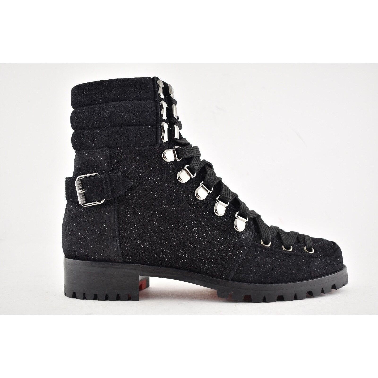 Christian Louboutin Christian Louboutin Who Runs Flat Crosta Star Black Combat Size US 6 / IT 36 - 3 Thumbnail