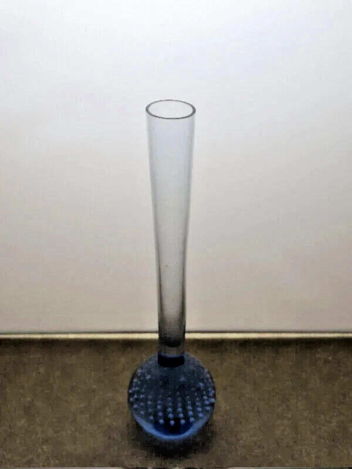 Other Vintage Blue and Clear Crystal Vase With Paper Weight 8" Size ONE SIZE - 2 Thumbnail