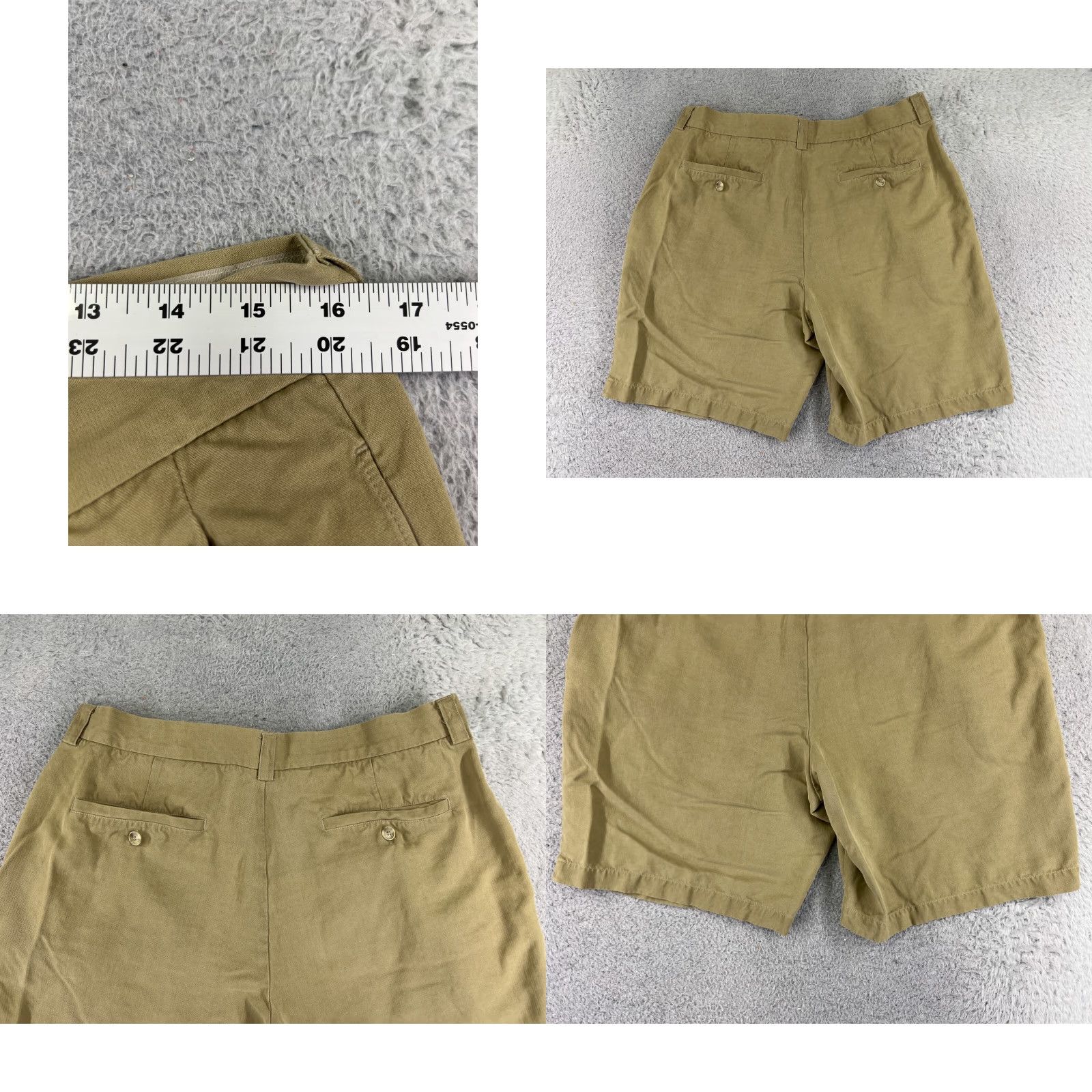 Tommy Bahama Tommy Bahama Shorts Mens 34 Beige Silk Pleated Bermuda Casual Beach Resort 100% Silk Easy Care Pockets Quick Dry Logo Vintage No Mens Size US 34 / EU 50 - 9 Thumbnail