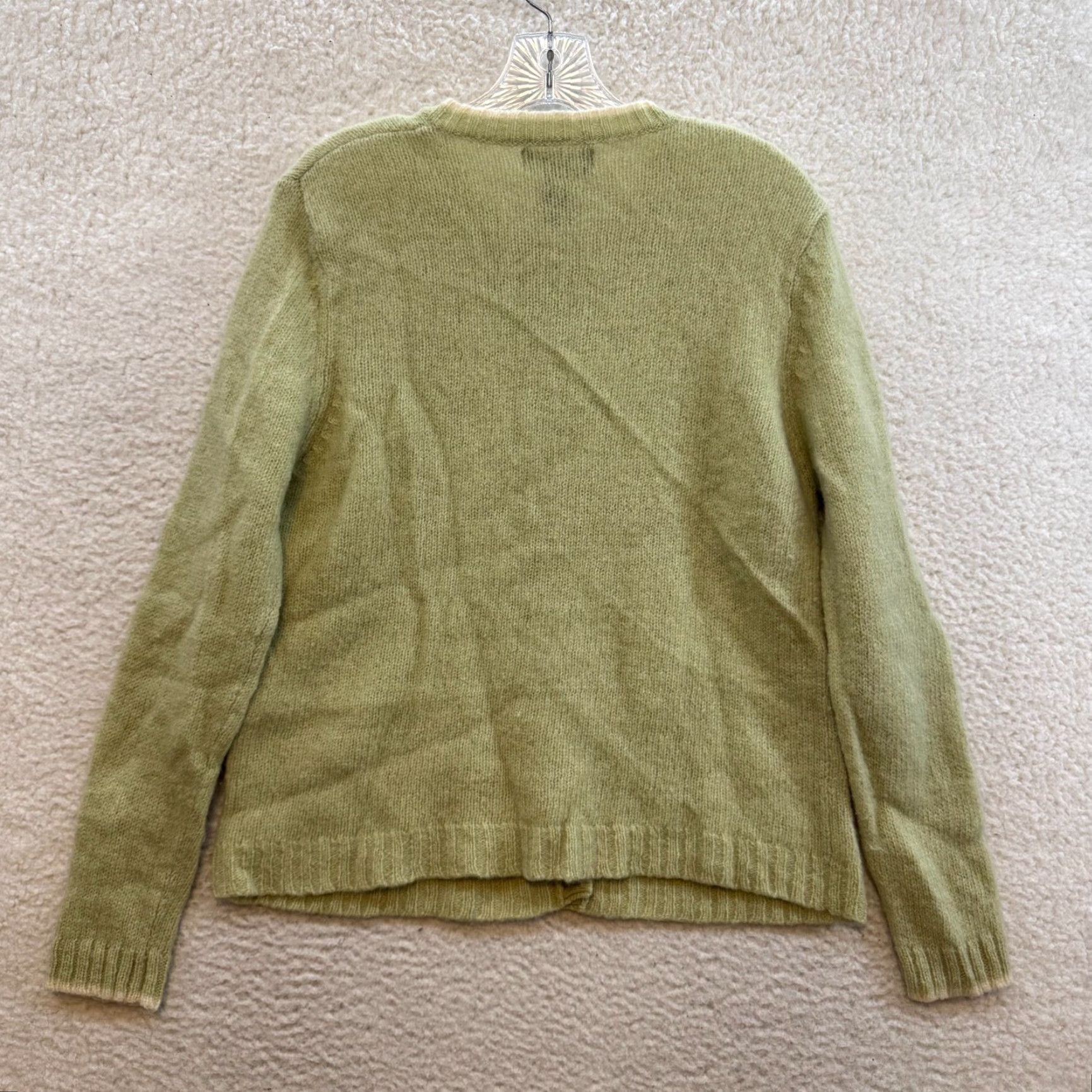 Vintage VINTAGE Honors Wool Cardigan Sweater Medium Womens Green Knit 1990s M Wool Green Womens Size M / US 6-8 / IT 42-44 - 2 Thumbnail