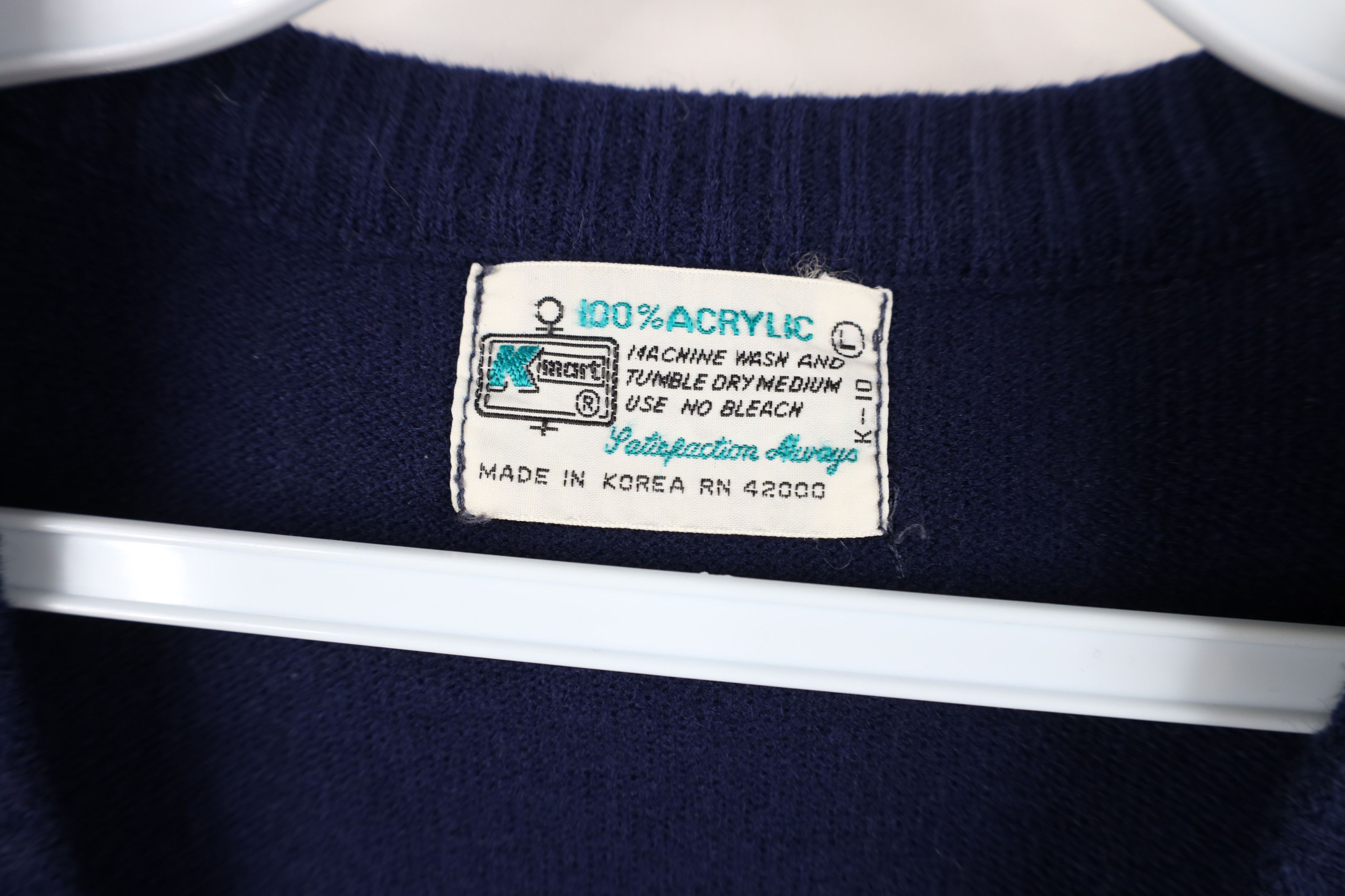 Vintage Vintage 70s Streetwear Zig Zag Wavy Knit Sweater Vest Blue Size L / US 10 / IT 46 - 4 Thumbnail