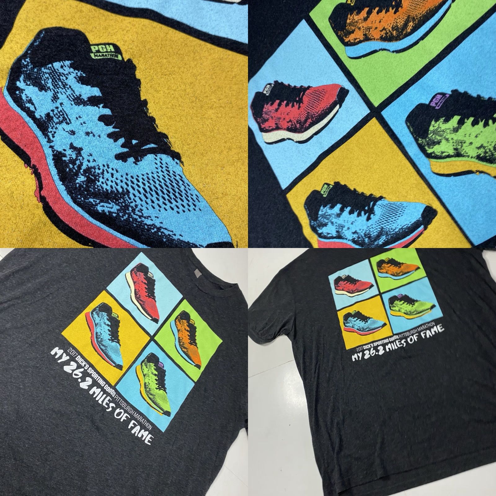 Next Level Pittsburgh Marathon T Shirt 2017 2XL Tall Neon Color Block Graphic Retro Shoes XXL Size XXL / US 16-18 / IT 52-54 - 9 Thumbnail
