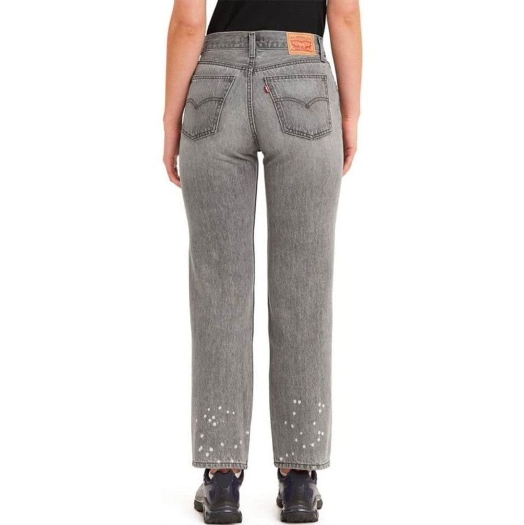 Levi's Levi's gray low pro straight paint splatter jeans size 27 Size 27" / US 4 / IT 40 - 3 Thumbnail