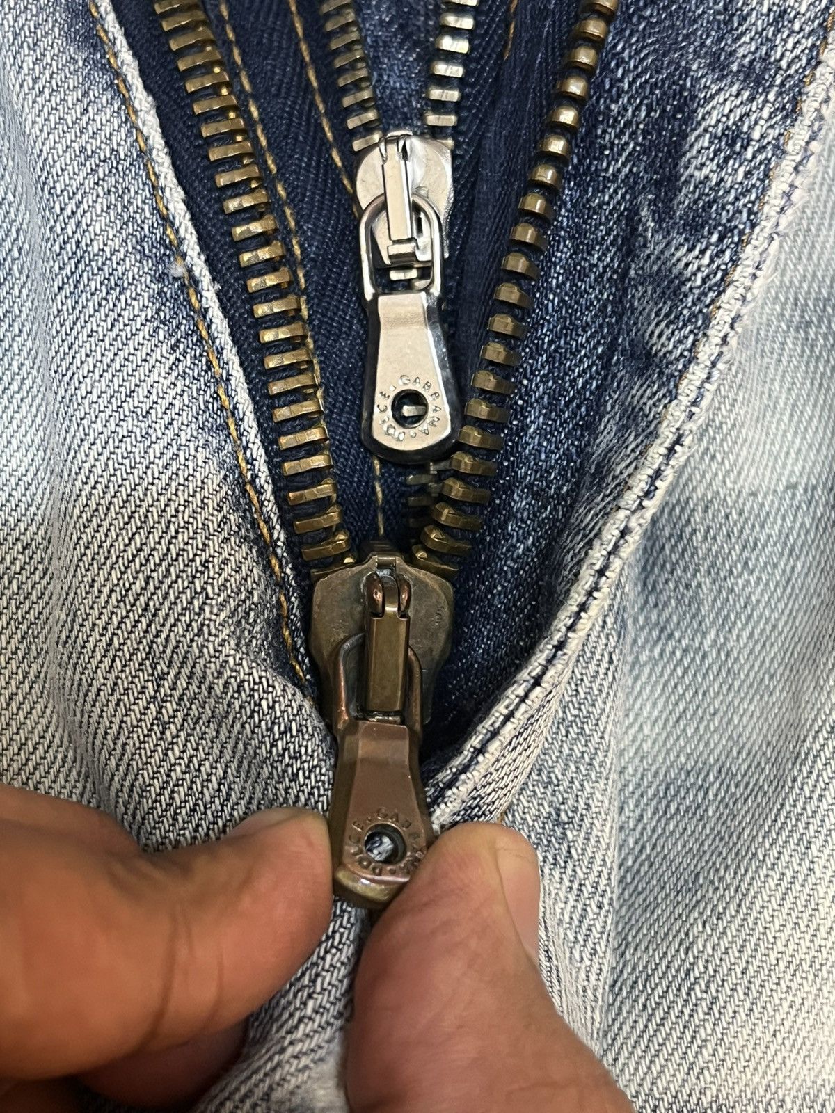 Dolce & Gabbana Vintage Dolce&Gabbana Double Zipper Ripped Distressed Denim Size US 31 - 13 Thumbnail