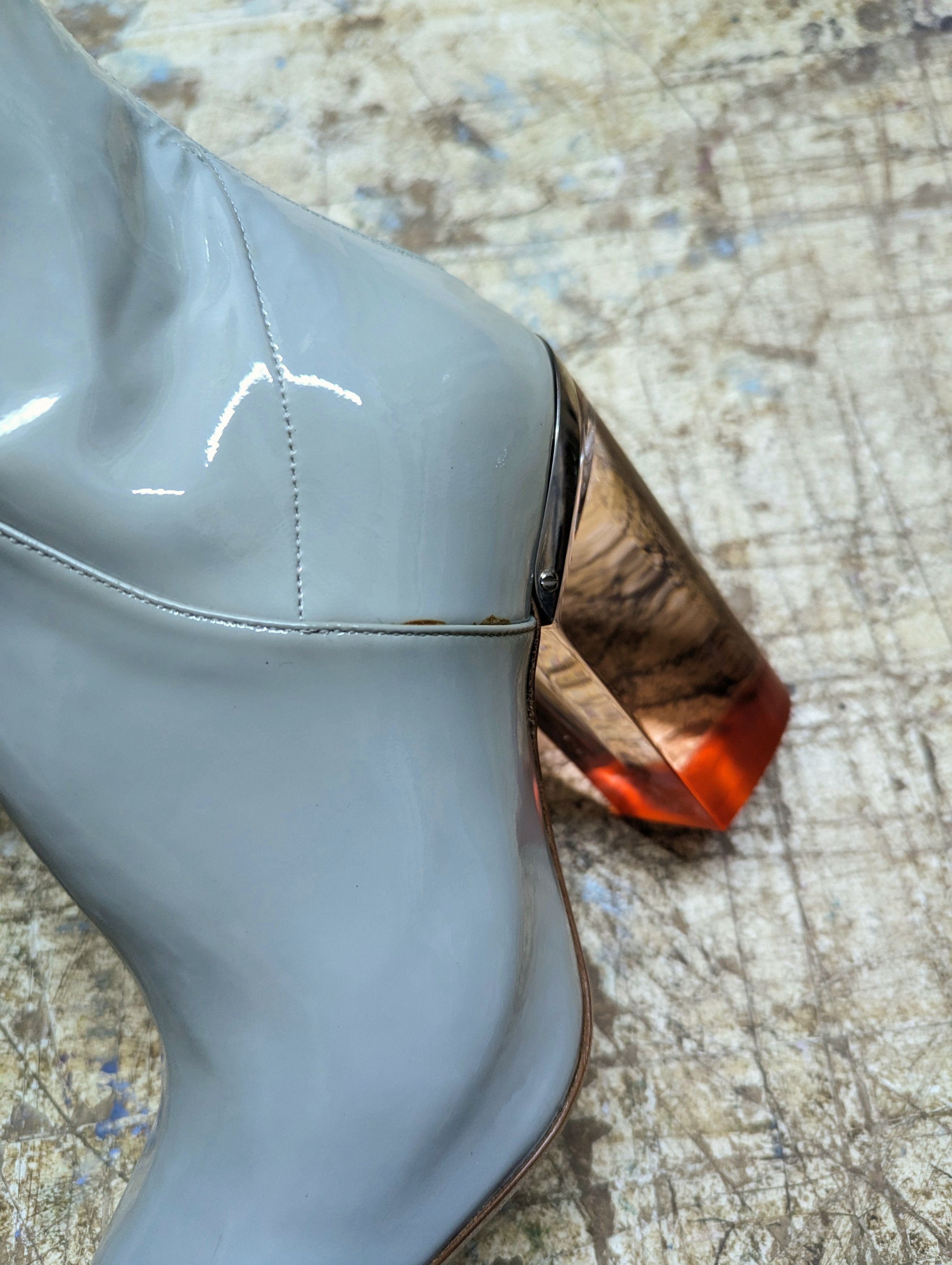 Dior Fall 2015 Christian Dior Transparent Heel Patent Boots Size US 6.5 / IT 36.5 - 13 Thumbnail