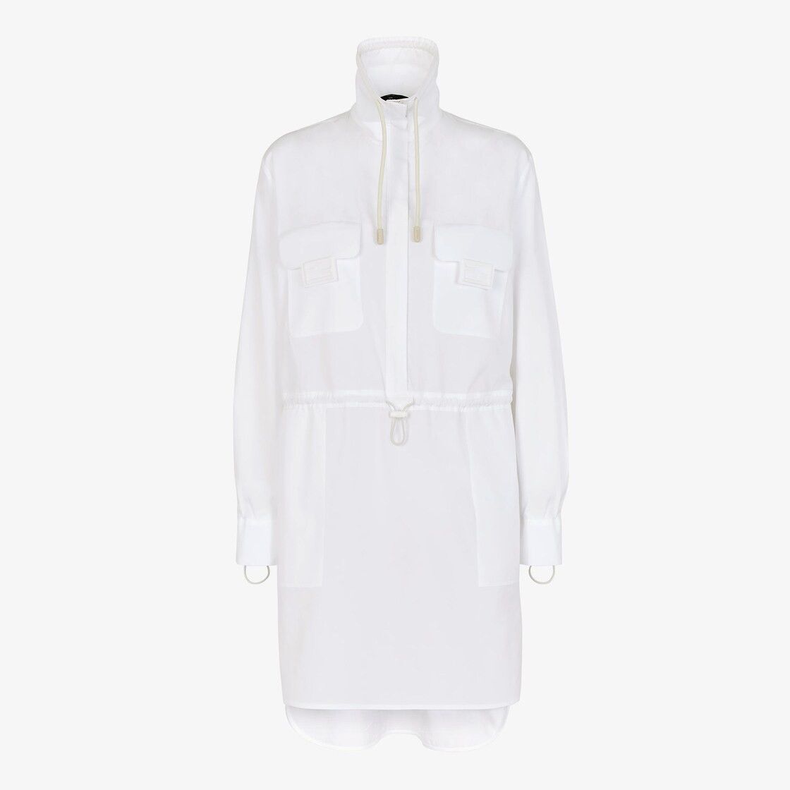 Fendi o1w1db10325 FDC574 Mini Dress in White Size L / US 10 / IT 46 - 1 Thumbnail