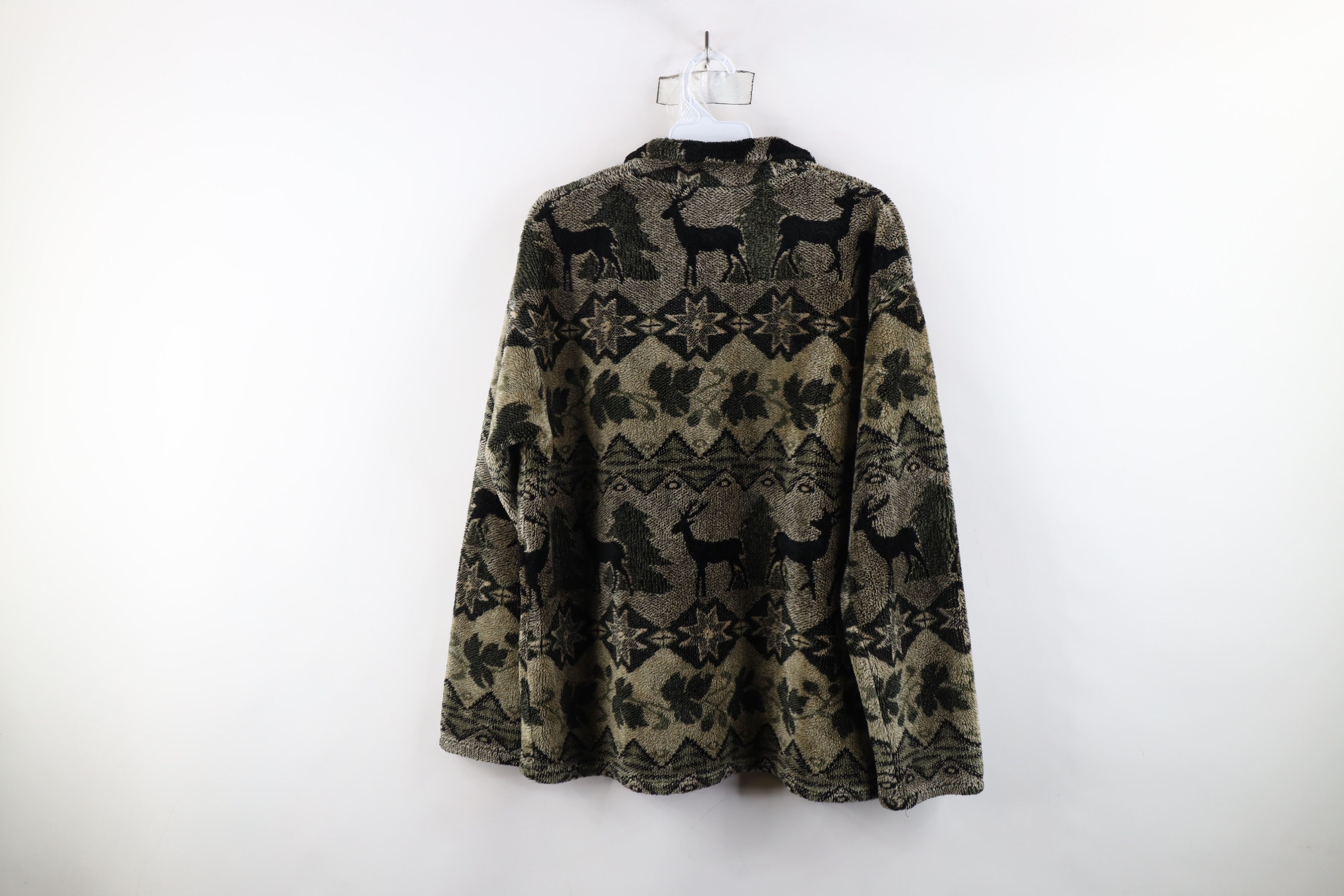 Vintage Vintage 90s Streetwear Fair Isle Over Print Fleece Sweater Size US L / EU 52-54 / 3 - 9 Thumbnail