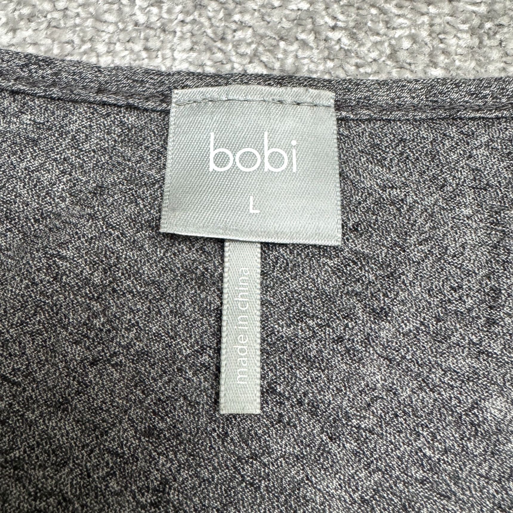 Vintage Bobi Blouse Womens Tunic Long Sleeve Gray Knit 100% Cotton Bell Sleeve Scoop Neck Casual Shirt Large Size L / US 10 / IT 46 - 5 Thumbnail