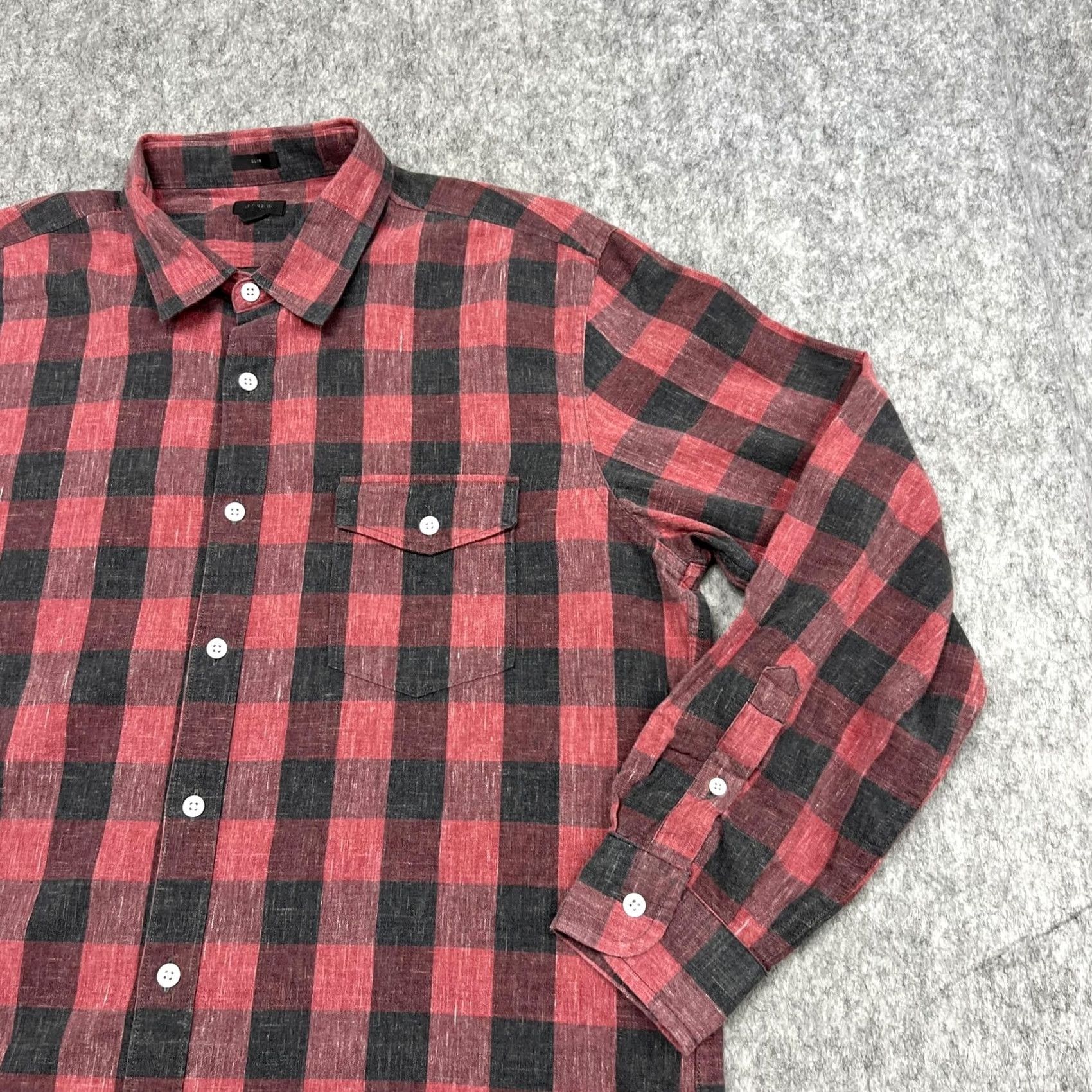 J.Crew J Crew Shirt Mens XL Red Black Buffalo Plaid Flannel Button Down Slim Fit Size US XL / EU 56 / 4 - 7 Thumbnail
