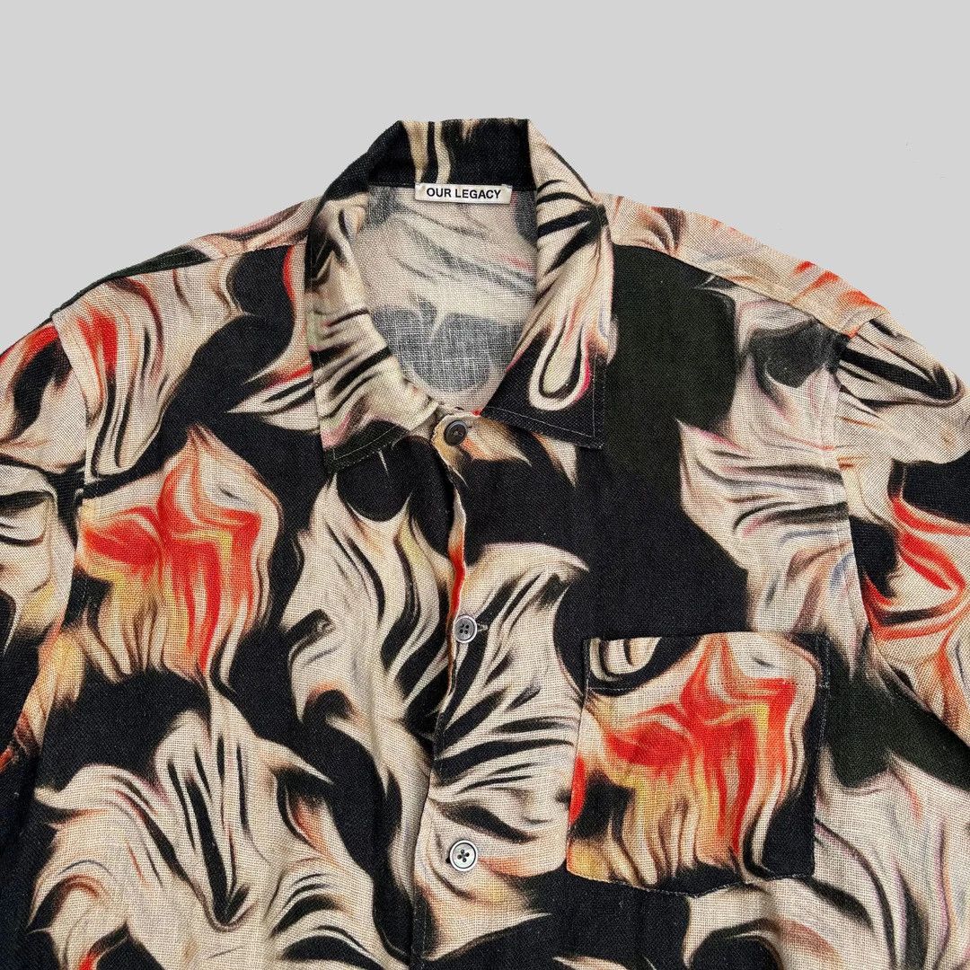 Our Legacy Our Legacy SS21 Woven Linen Pattern S/S Summer Shirt Size US M / EU 48-50 / 2 - 2 Thumbnail