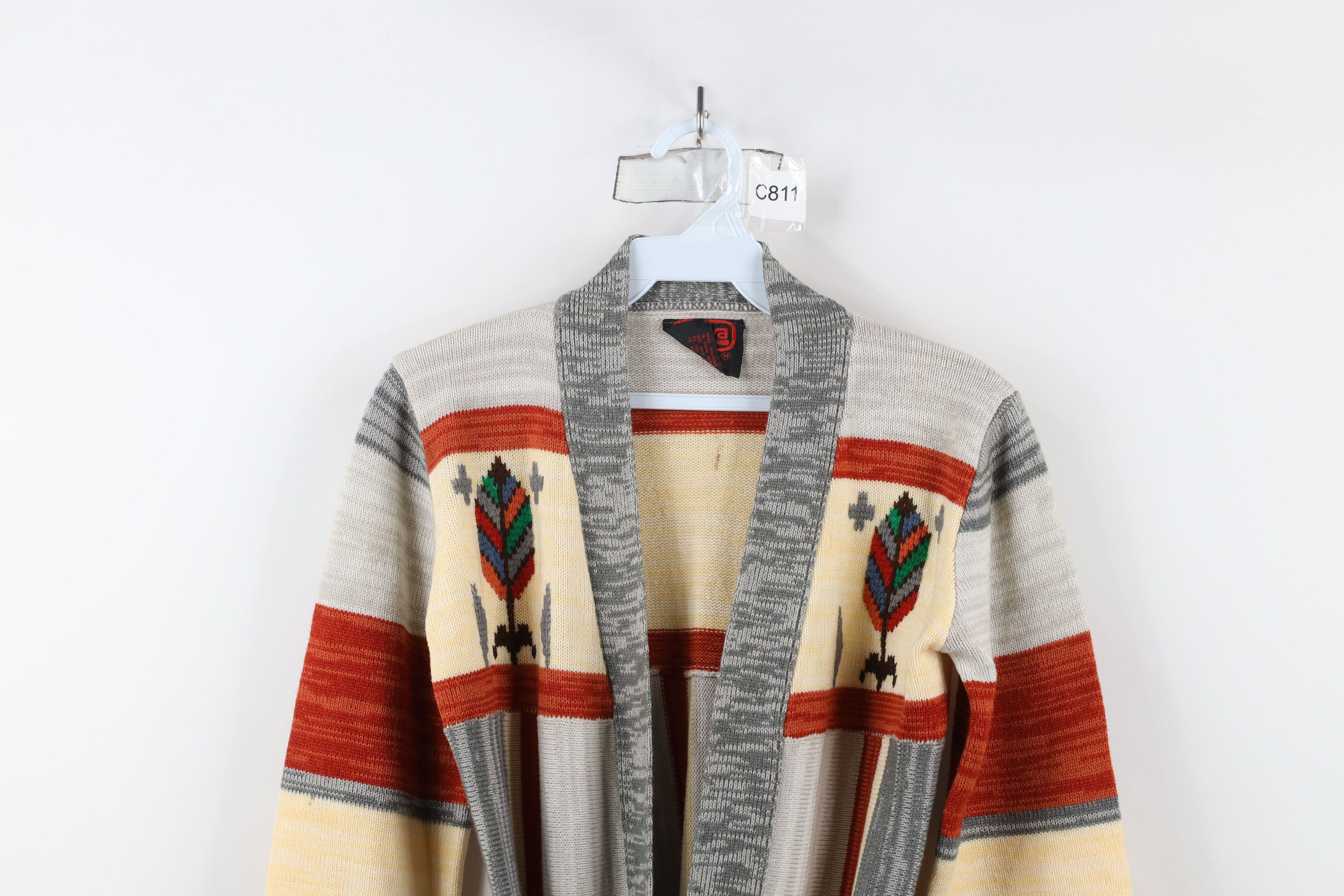 Vintage Vintage 70s Mid Century Modern MCM Belted Cardigan Sweater Size M / US 6-8 / IT 42-44 - 2 Thumbnail