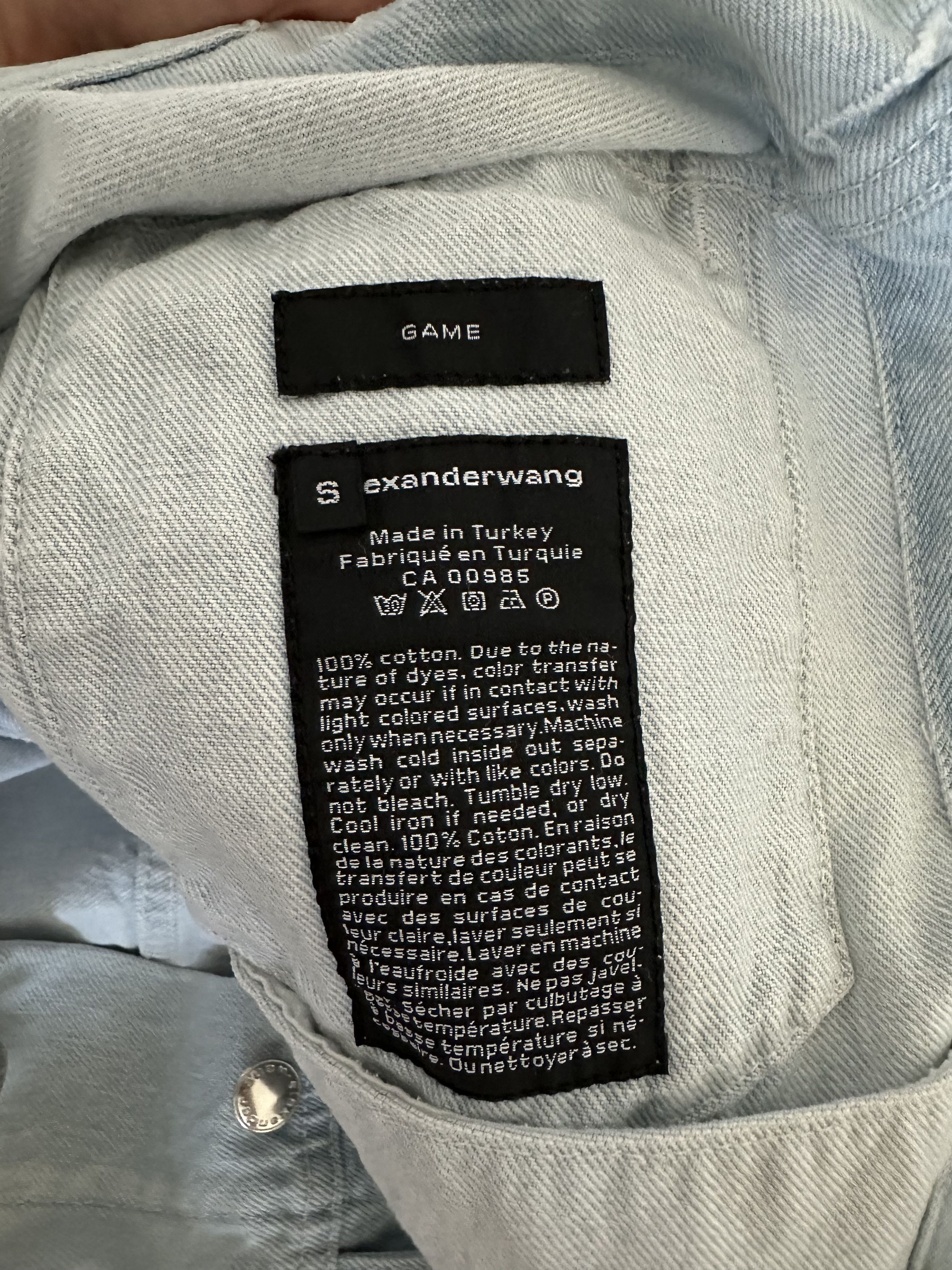 Alexander Wang Alexander Wang Game Denim Jacket (Light Wash Blue) Size US S / EU 44-46 / 1 - 5 Thumbnail